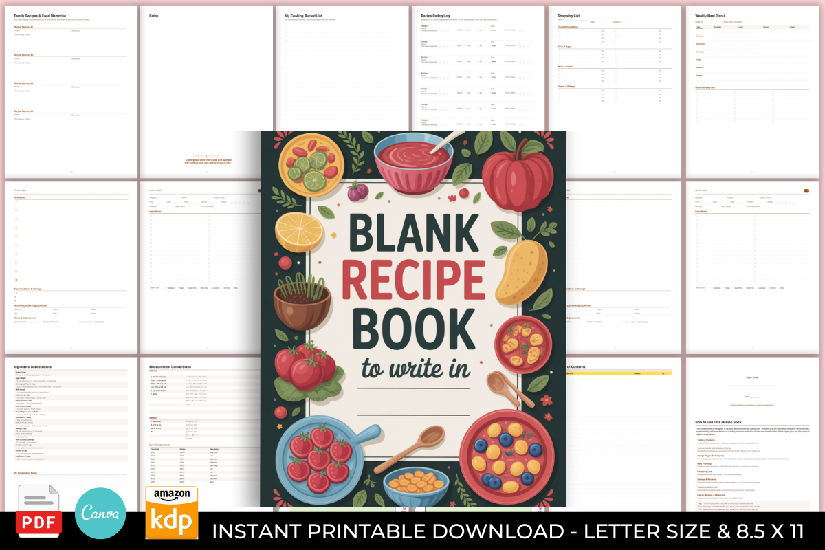 Recipe Binder: Blank Recipe Book by KDP Studio