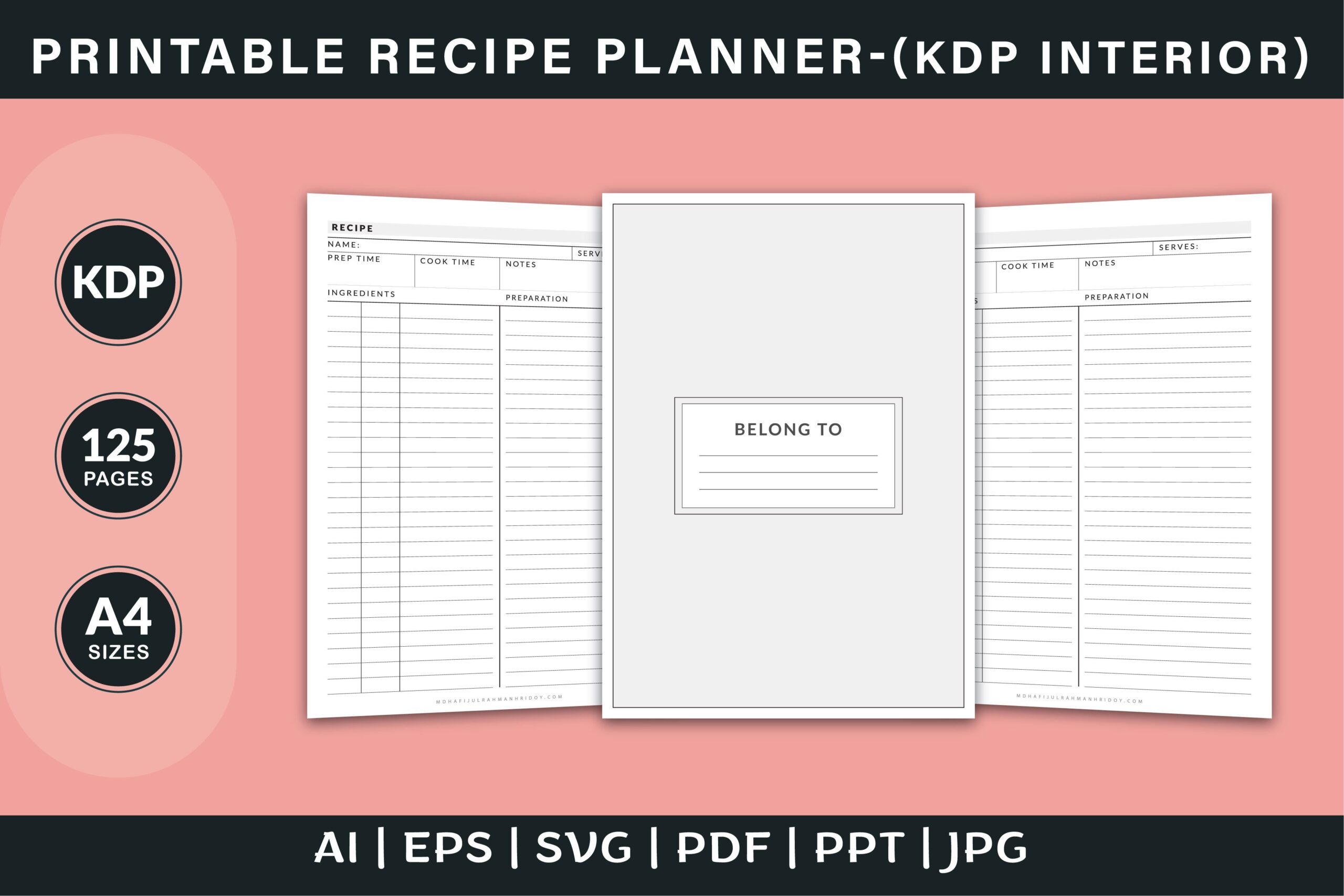 Recipe Binder: A4 Recipe Planner by Finer Designers