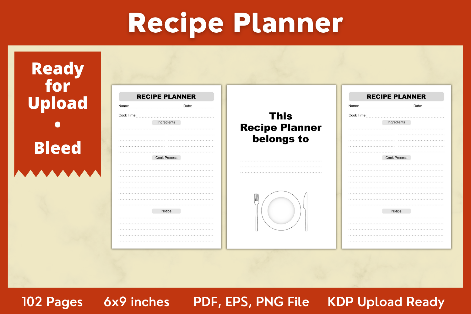 Recipe Binder: Compact Recipe Planner by Deleya Design