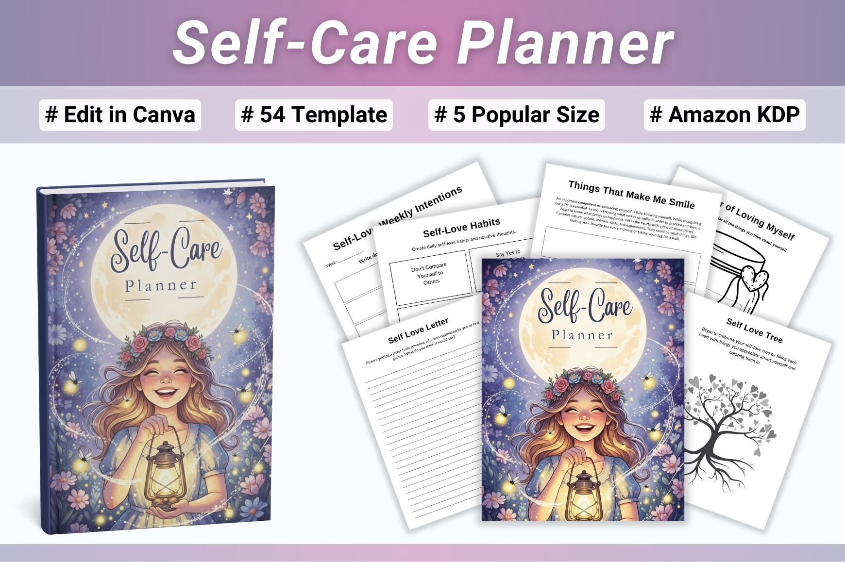 Self Care Planner — Multi-Size Self-Care Planner by Heartcraft Studio