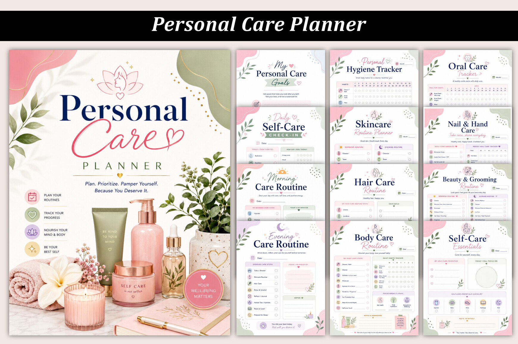 Self Care Planner — Personal Care Planner by Designs Market