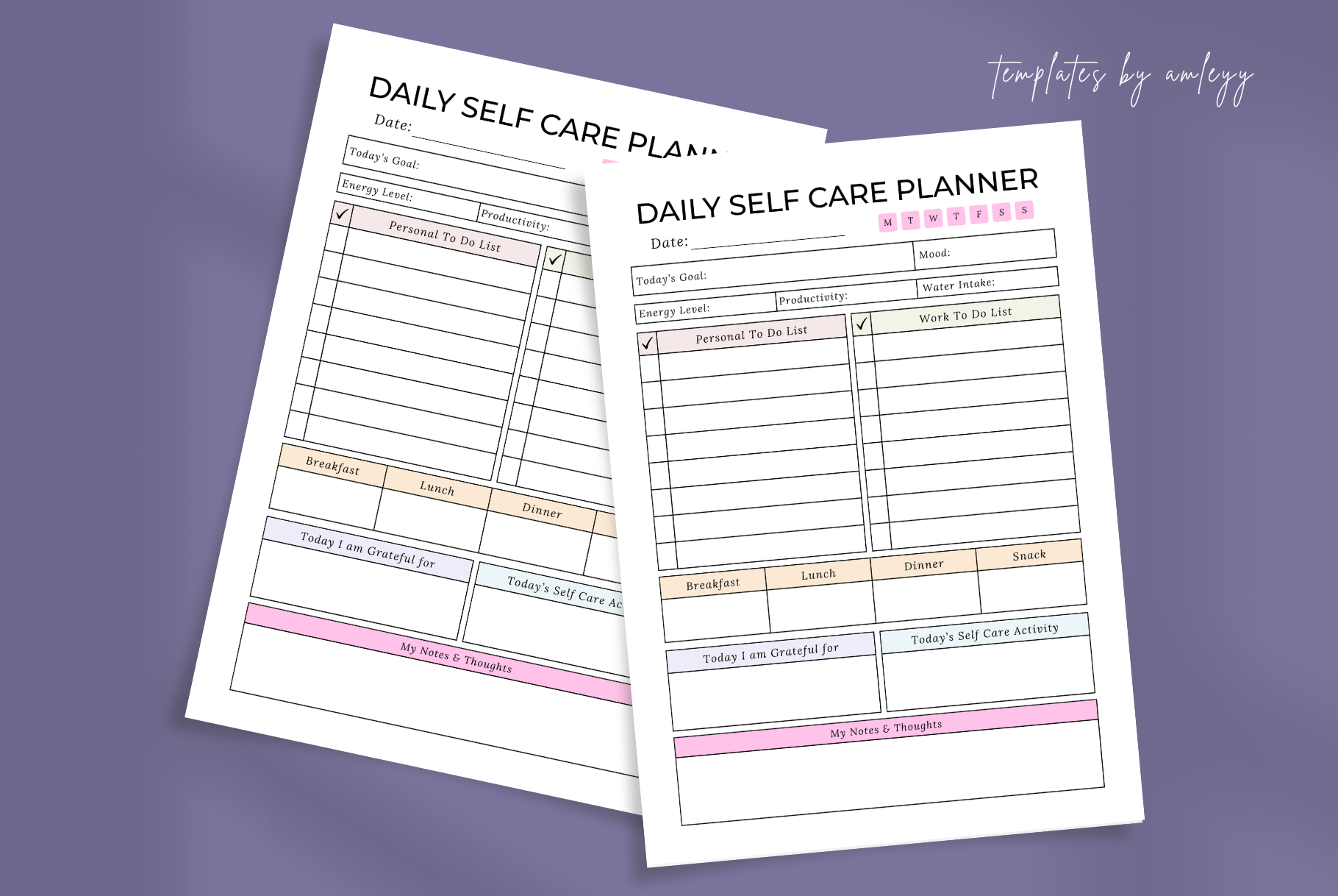 Self Care Planner — Daily Self Care Planner Template by Templates by amleyy
