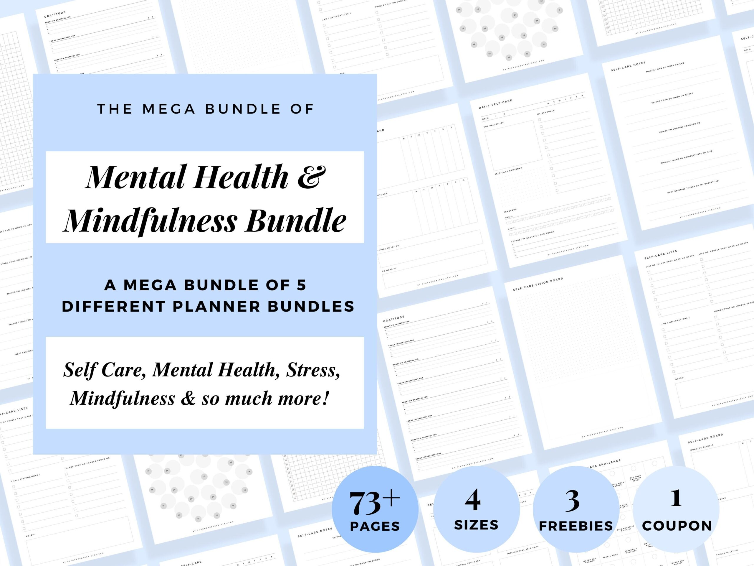 Self Care Planner — Wellness Planner Printable by PlannersByBee