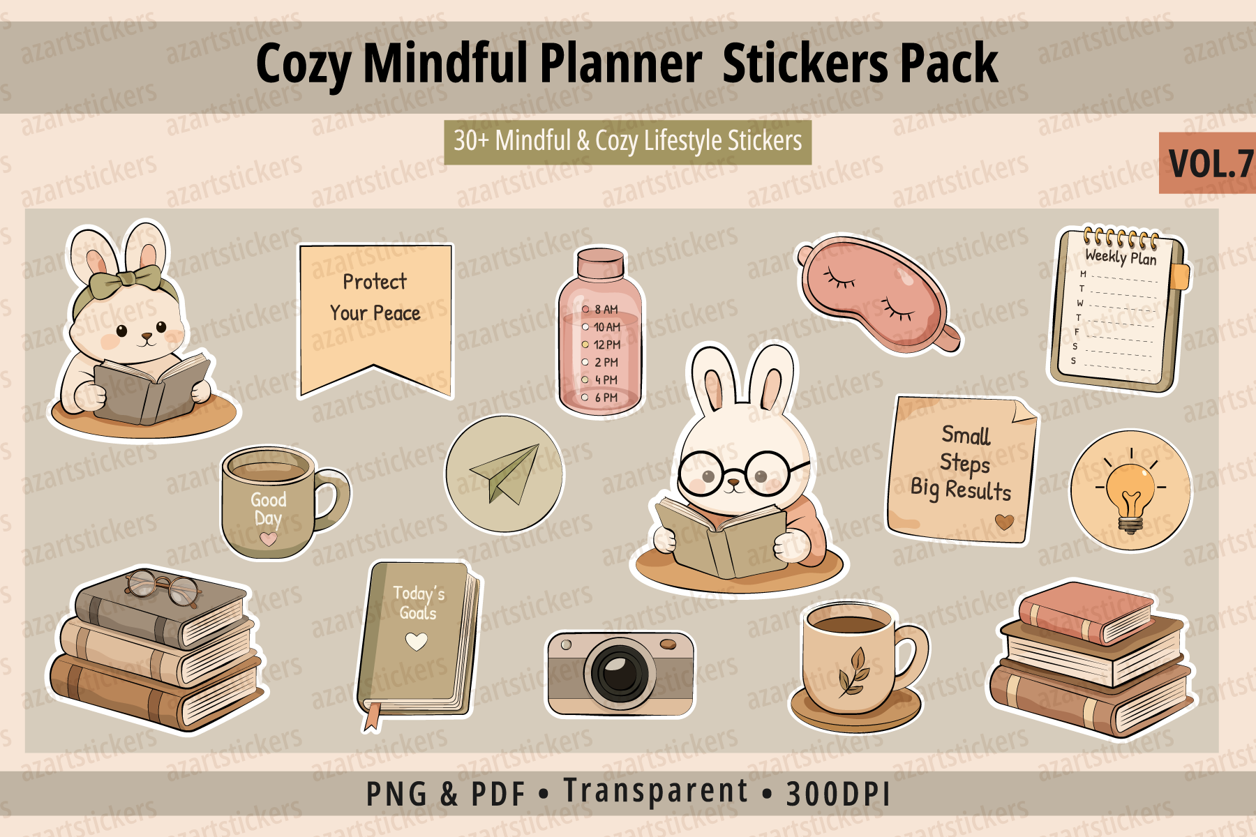 Self Care Planner Stickers: Cozy Mindful Planner Stickers Vol. 7