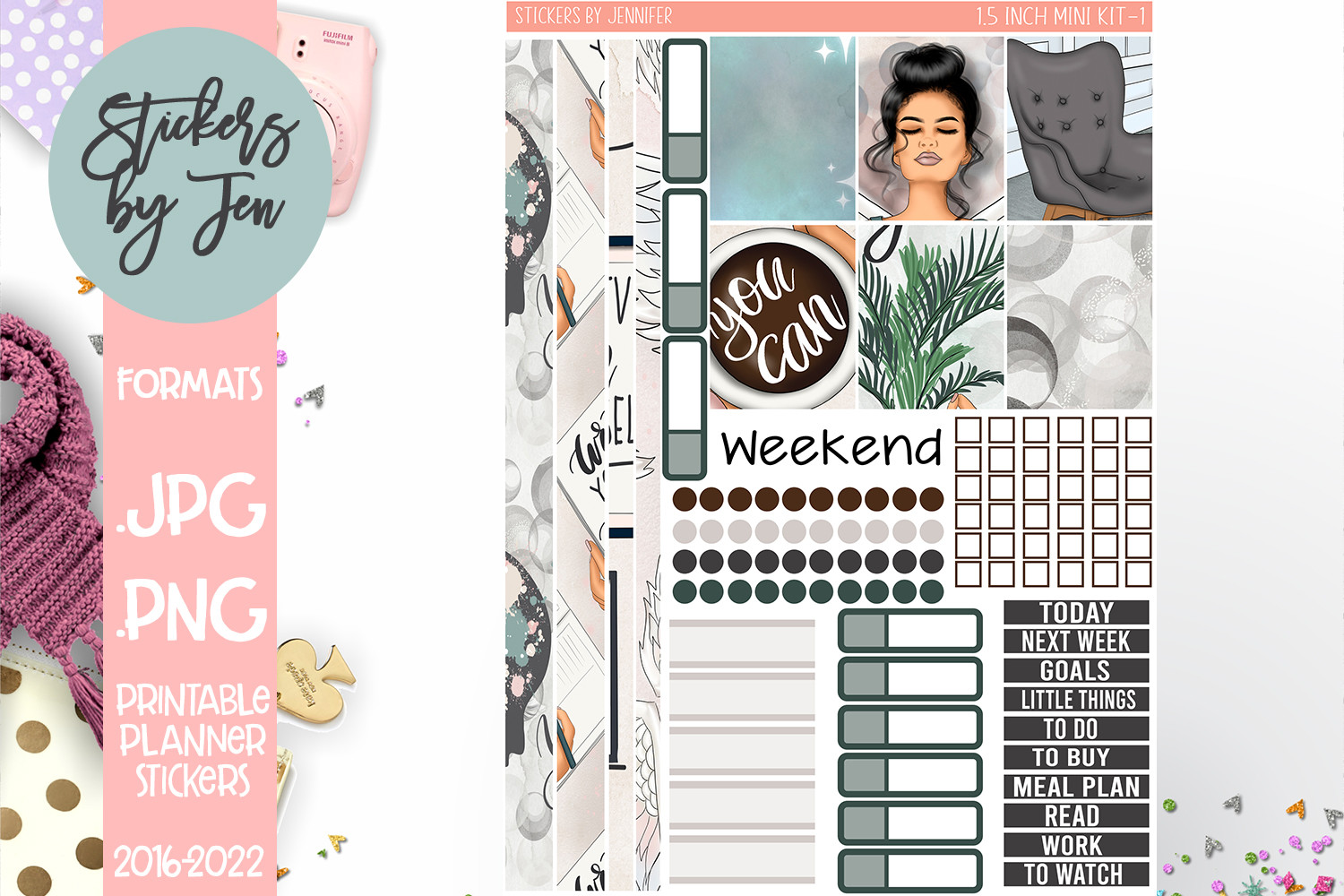 Self Care Planner Stickers: Self Care Planner Sticker Kit