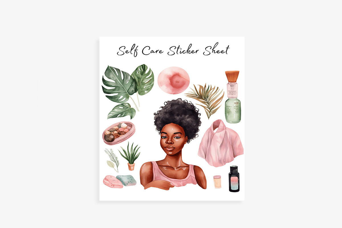 Self Care Planner Stickers: Self Care Planner Sticker Sheet