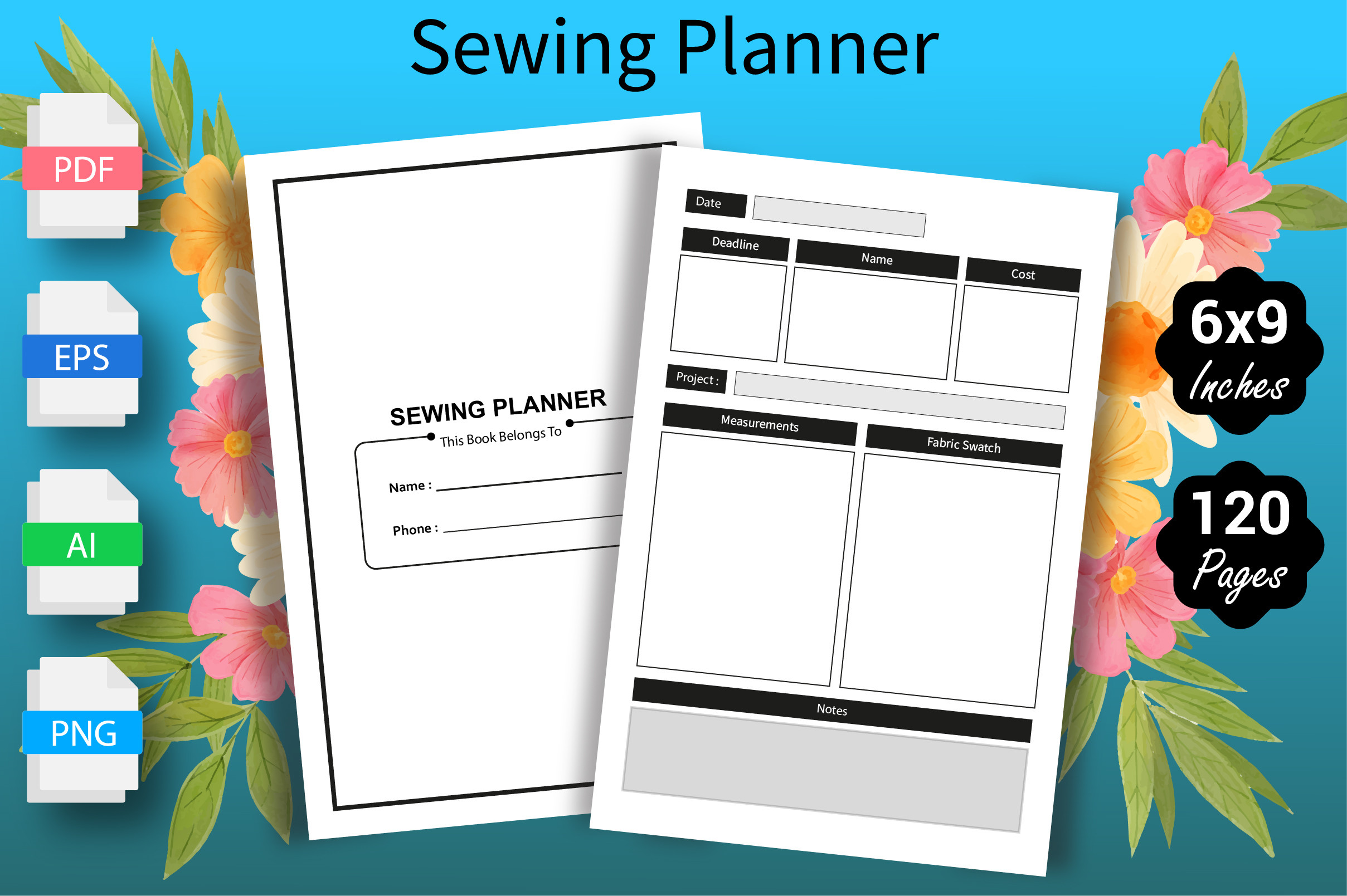 Sewing Planner: Sewing Interior with Vector and Raster Source Options original product preview