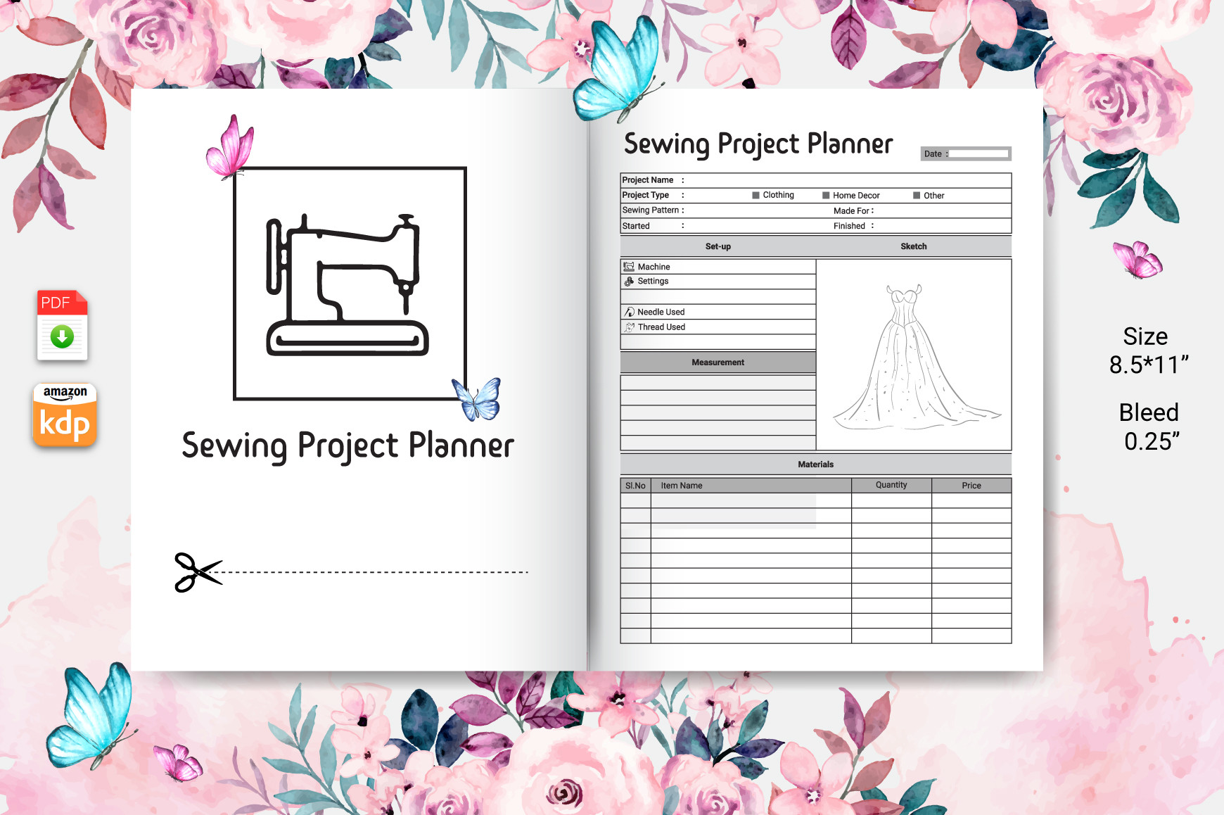 Sewing Planner: Letter-Size Sewing Journal with Several Page-Count Versions original product preview