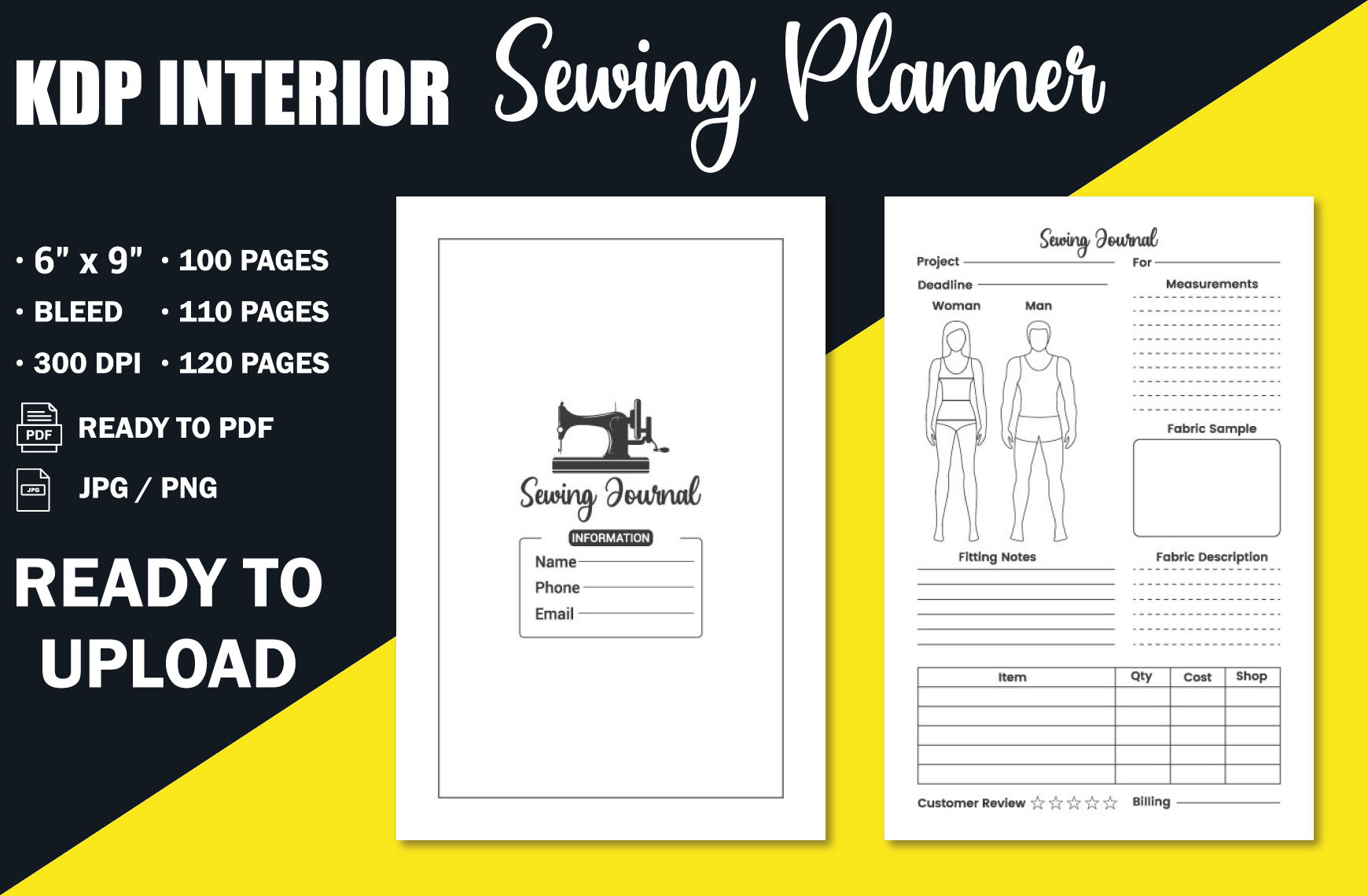 Sewing Planner: Compact Sewing Planner with Measurements and Sketch Space original product preview
