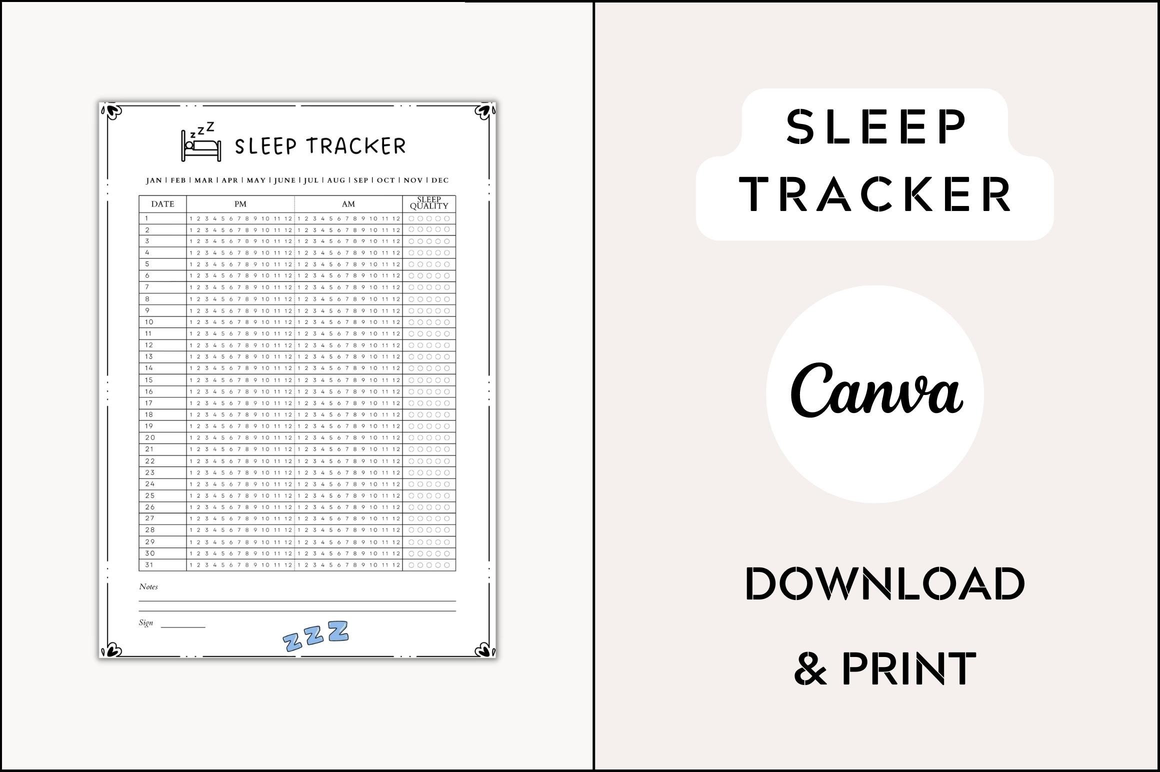 Sleep Tracker: A4 Sleep Tracker by Realtor Templates