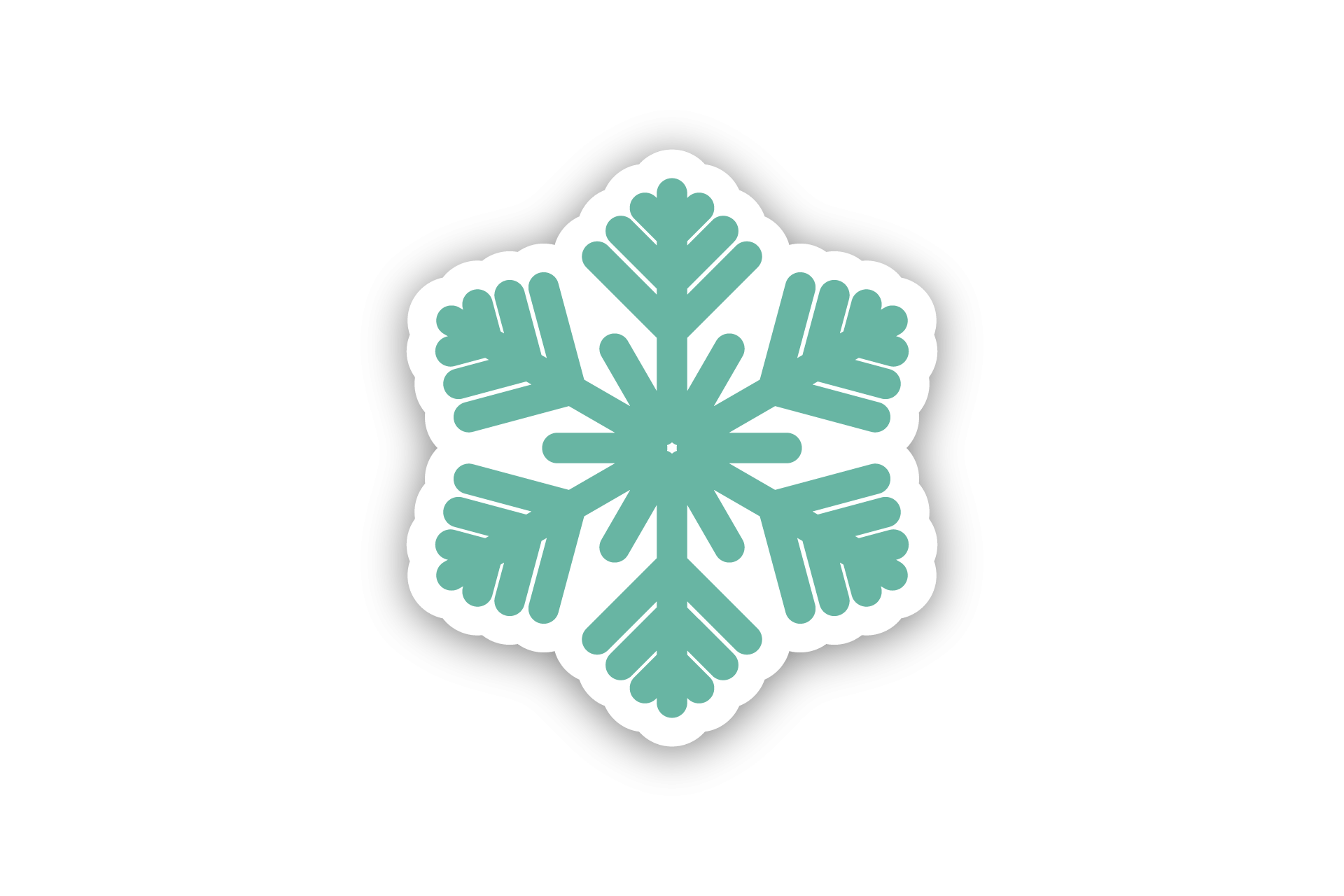 Snowflake Stickers: One Mint Snowflake in Six Listed Formats original product preview
