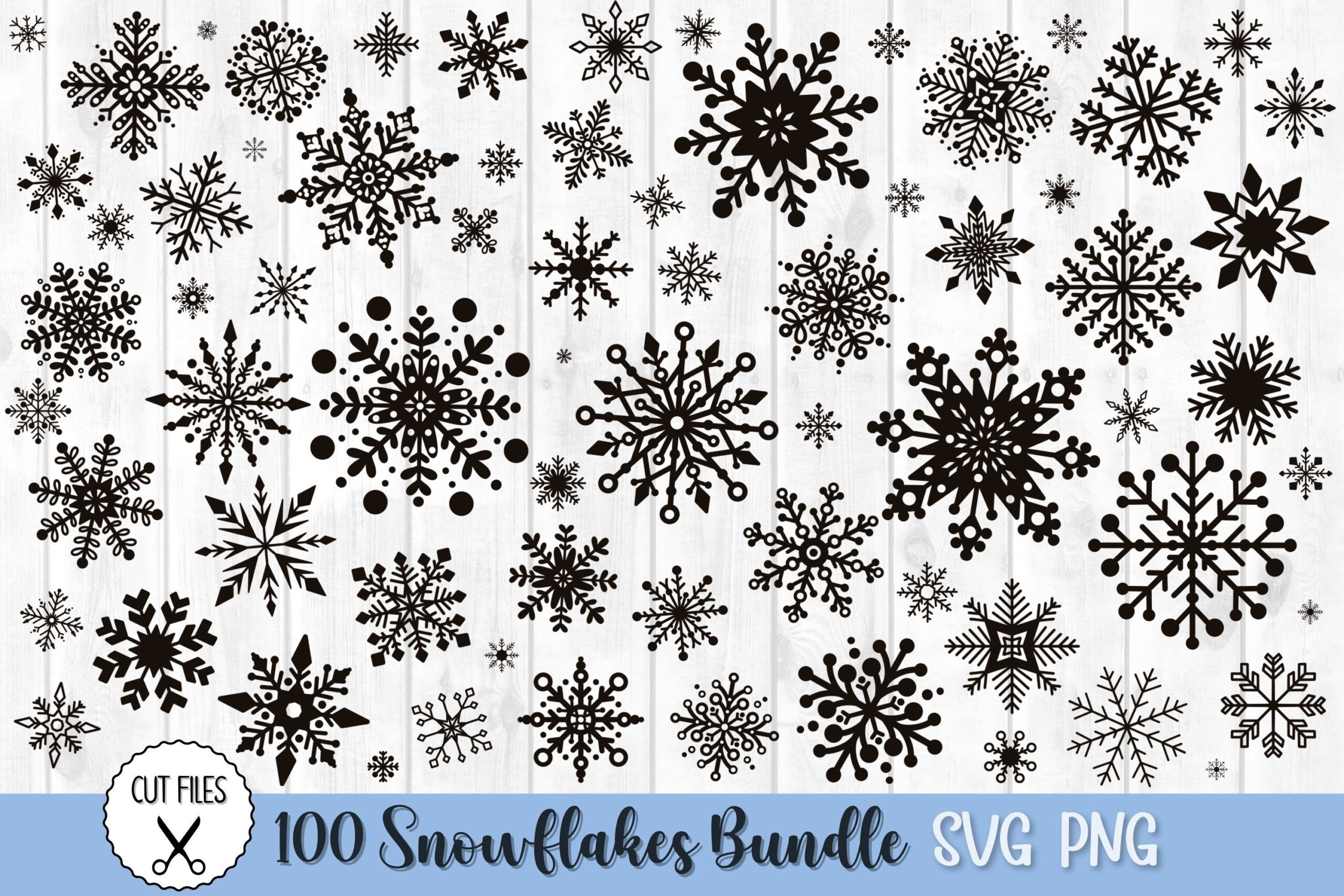 Snowflake Stickers: One Hundred Snowflake Shapes with SVG and PNG Versions original product preview
