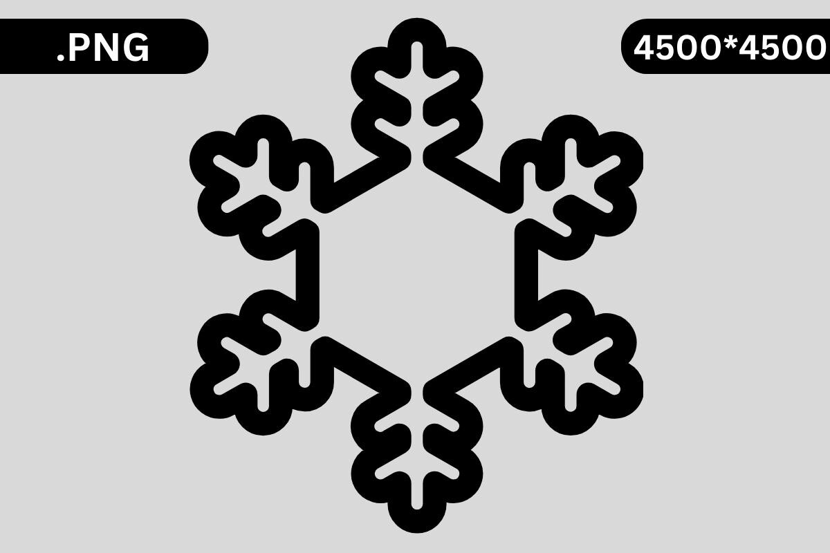 Snowflake Stickers: A Rounded White Snowflake as a Single PNG original product preview