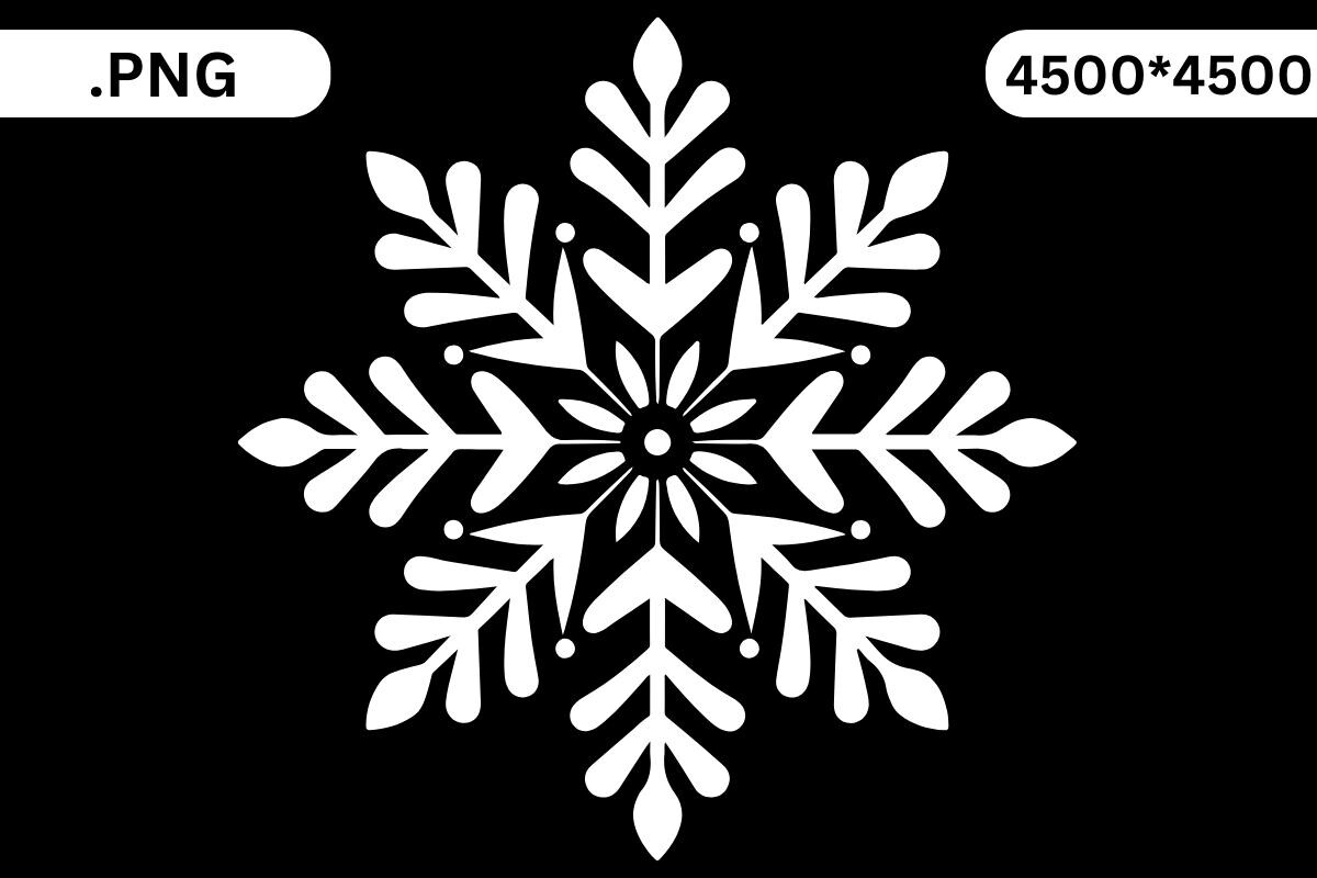 Snowflake Stickers: A Branched White Snowflake with Teardrop Details original product preview