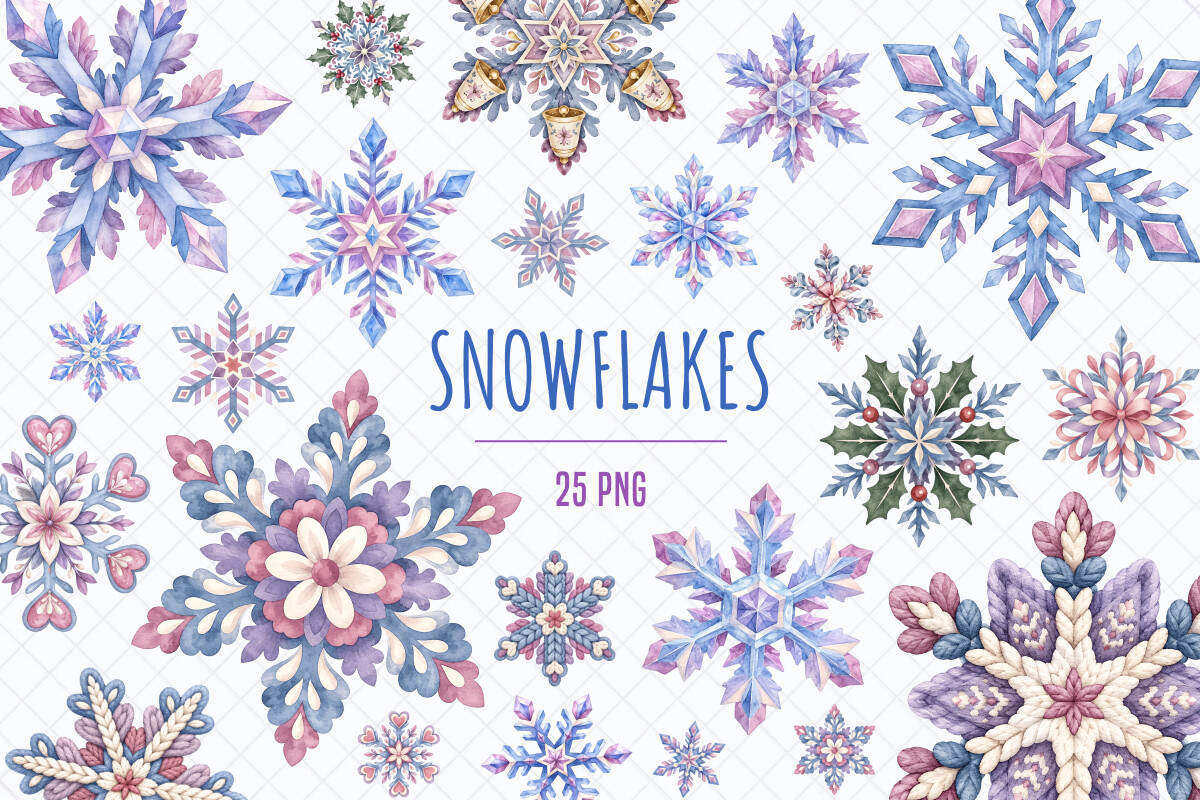 Snowflake Stickers: Twenty-Five Decorative Flakes with Pastel and Folk Details original product preview