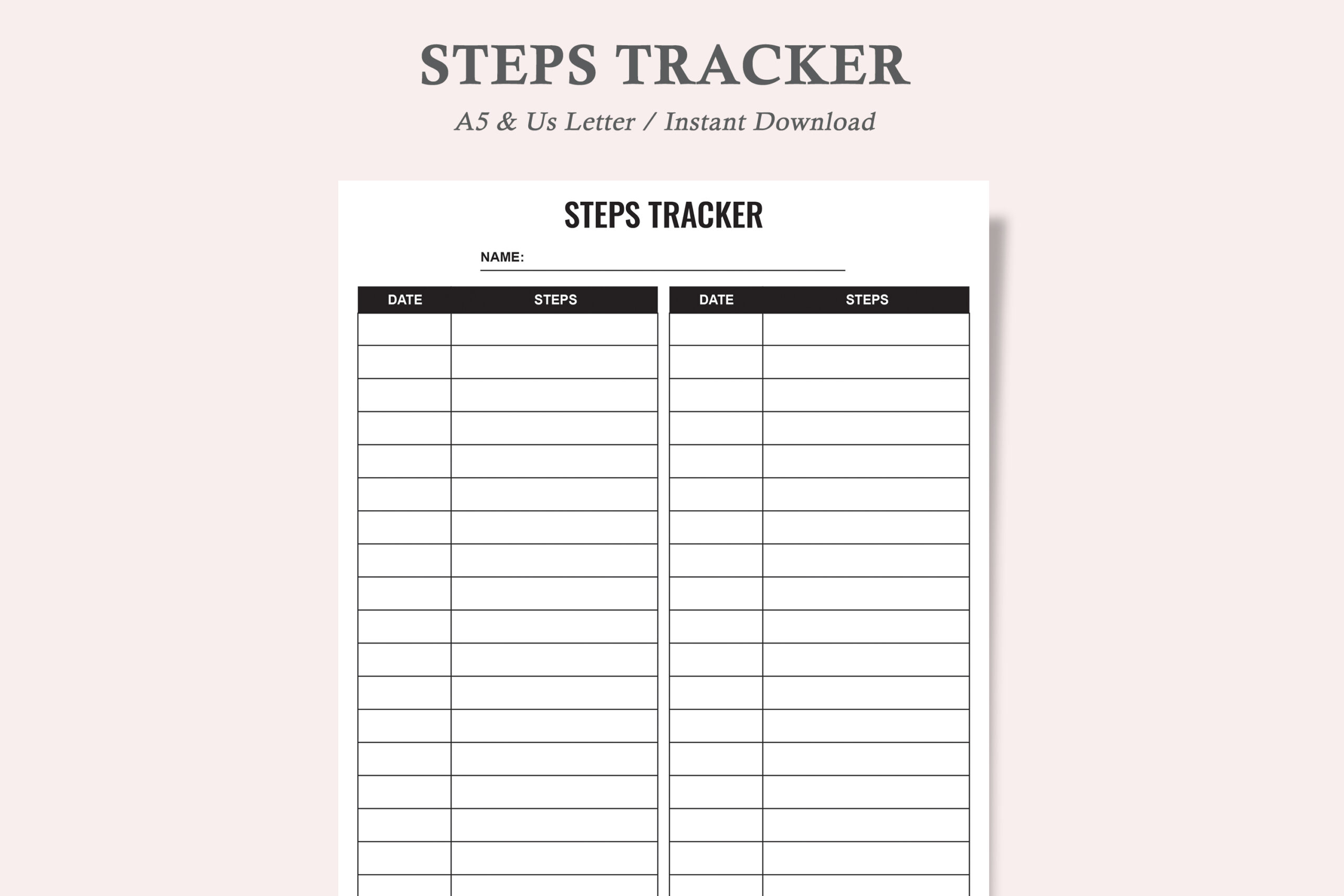 Step Tracker: Simple Thirty-Day Steps Log in Three Listed Sizes original product preview