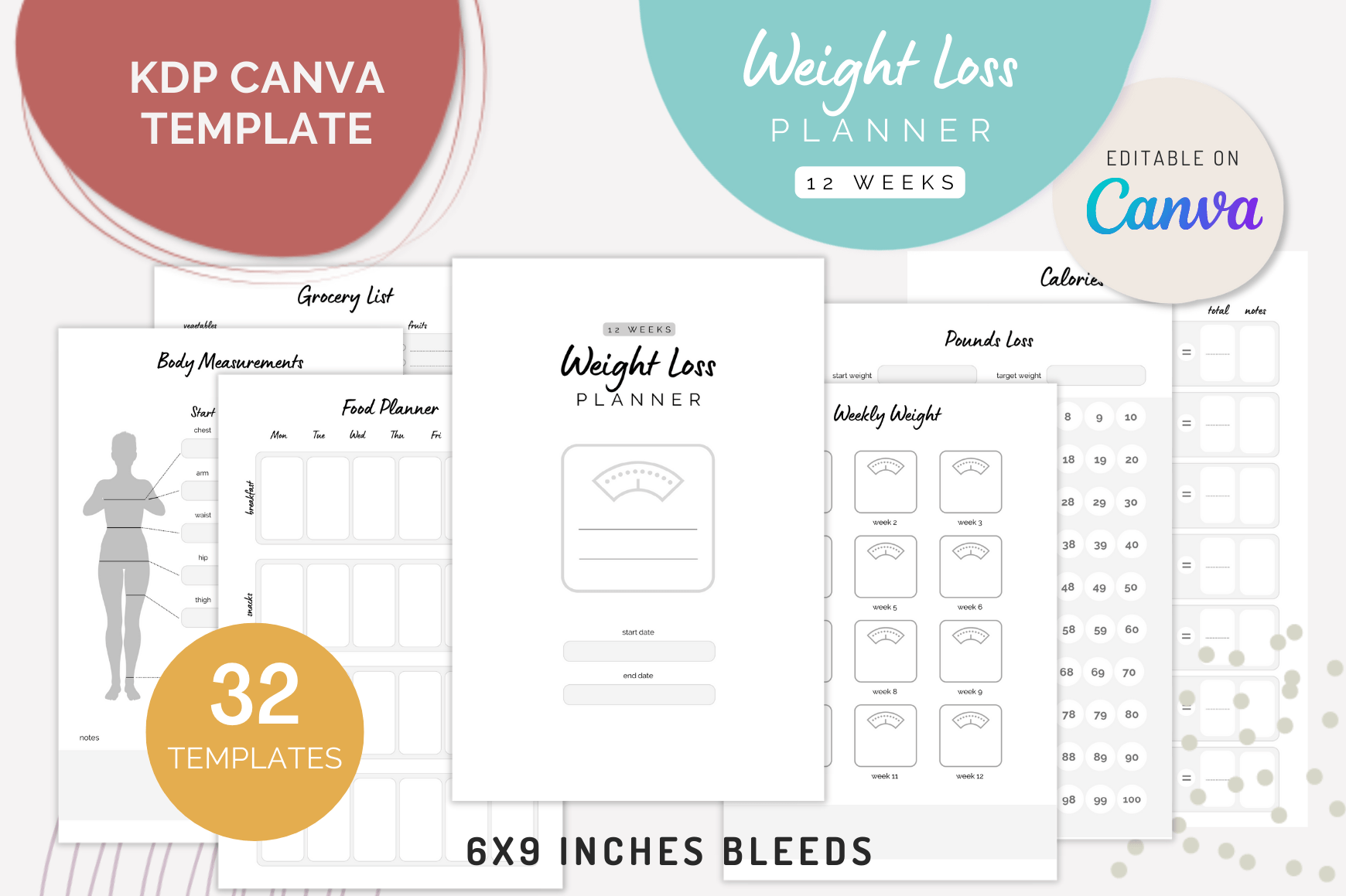 Step Tracker: Compact Canva Step Page Inside a Thirty-Two-Template Set original product preview