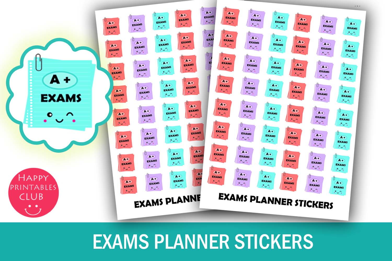 Student Planner Stickers: Exam Reminder Planner Icons