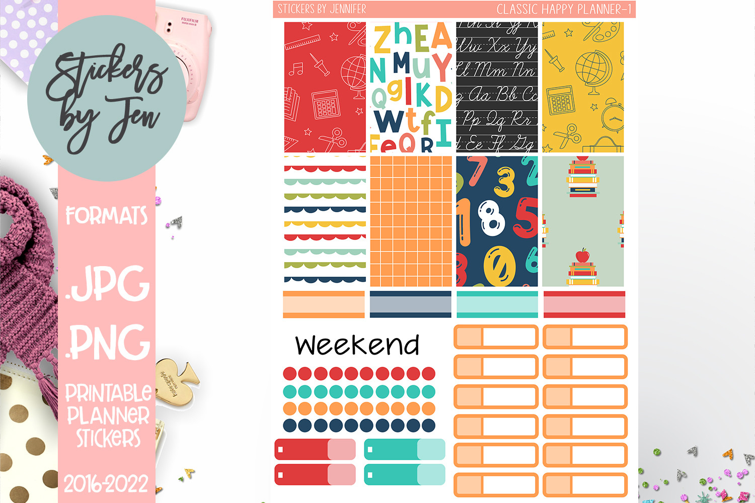 Student Planner Stickers: School Life Planner Sticker Kit