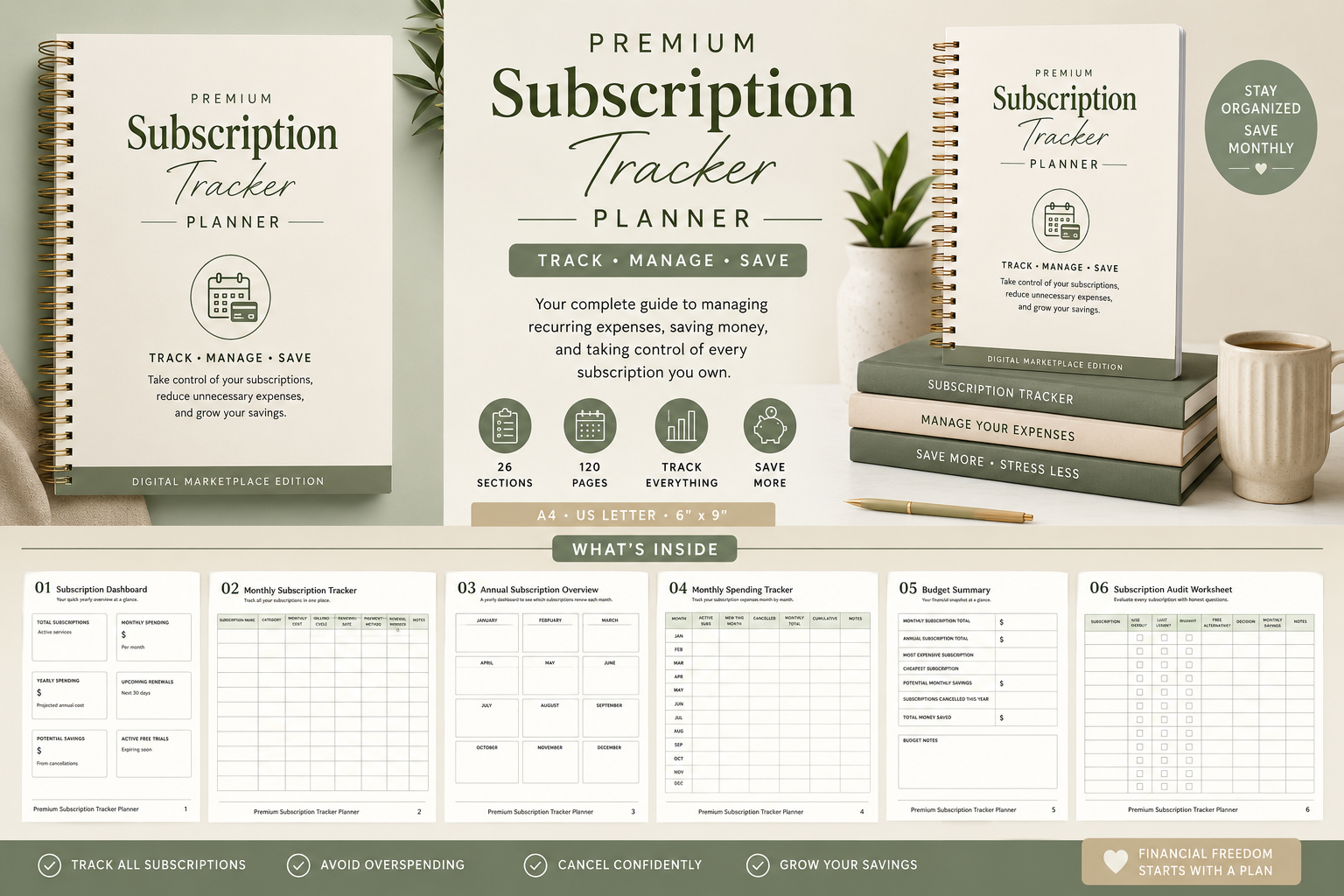Subscription Tracker — Subscription Tracker Planner Printable