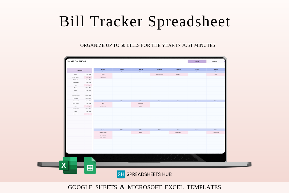 Subscription Tracker — Bill Tracker Spreadsheet in Excel