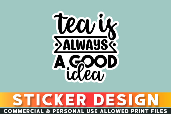 Tea Planner Stickers: Tea Is Always a Good Idea Lettering original product preview