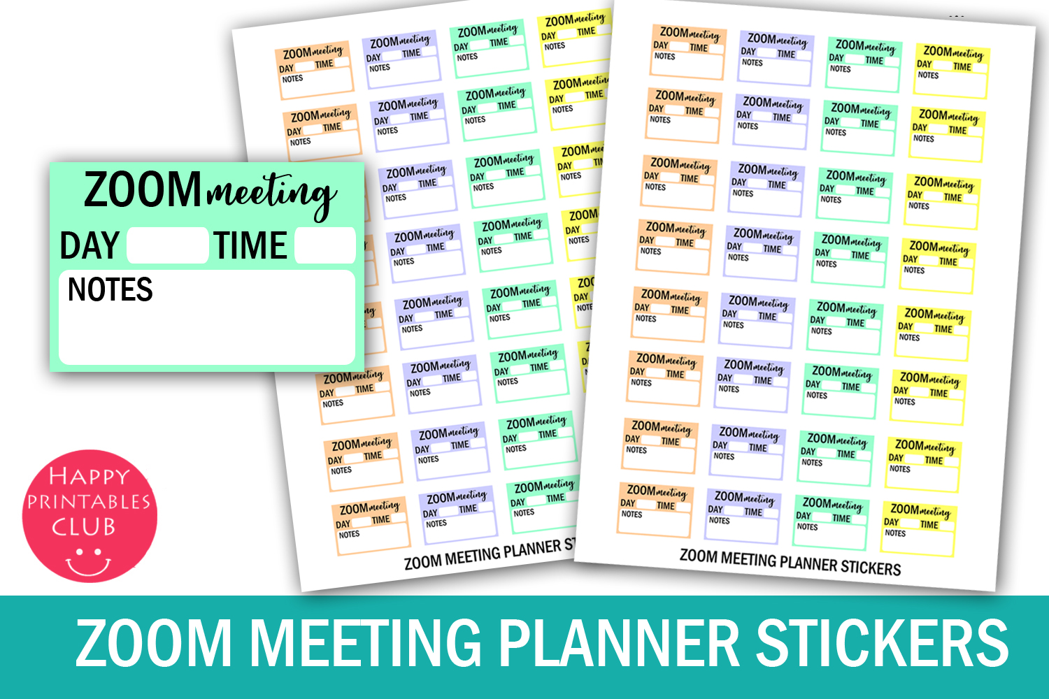 Teacher Planner Stickers: Zoom Meeting Planner Stickers