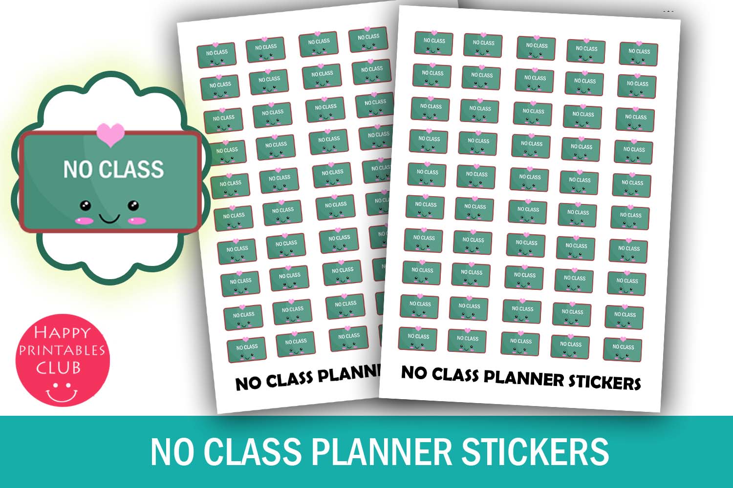 Teacher Planner Stickers: No Class Reminder Planner Stickers