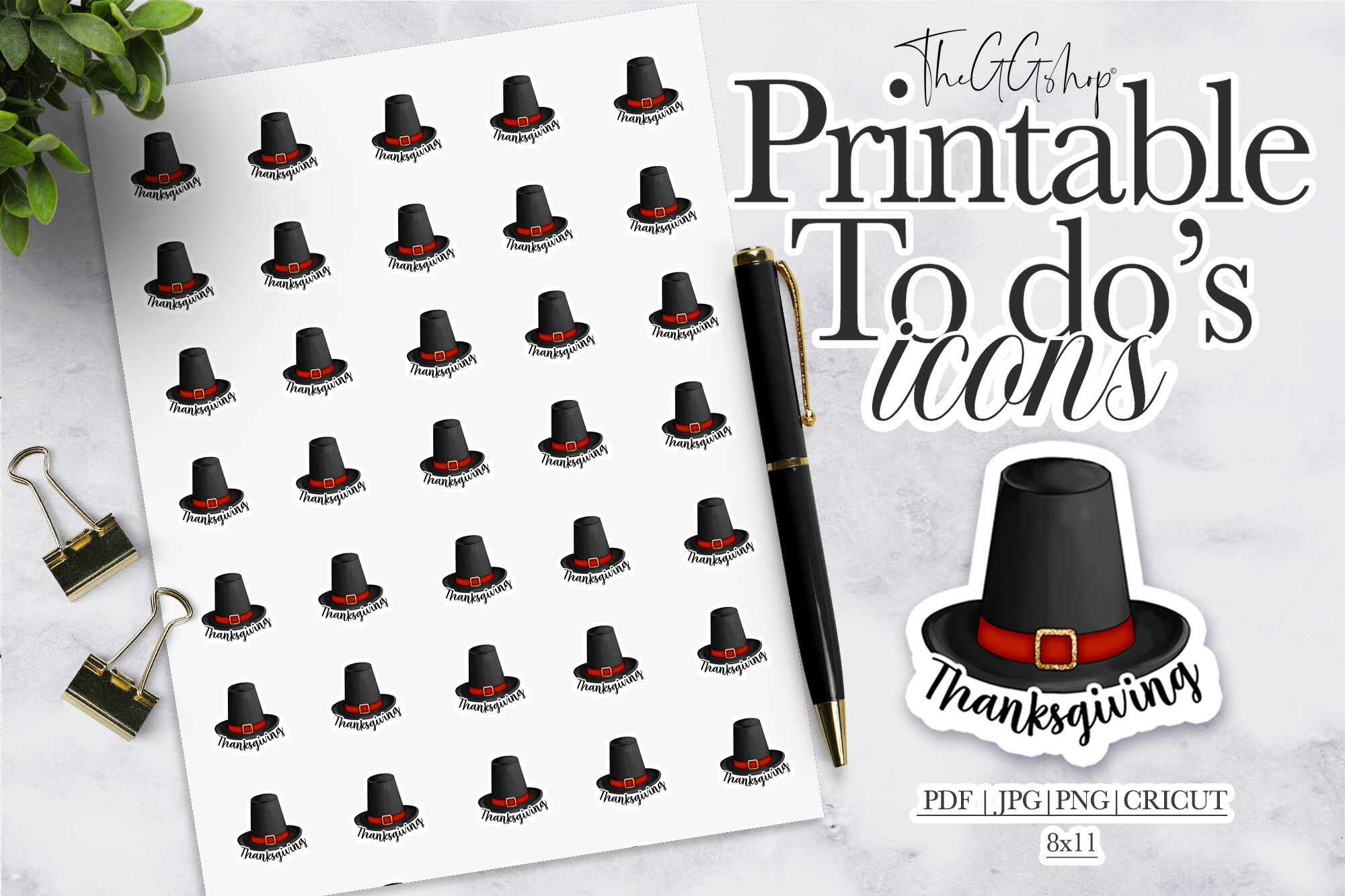 Thanksgiving Planner Stickers: A Functional Thanksgiving Sheet for Holiday Tasks original product preview