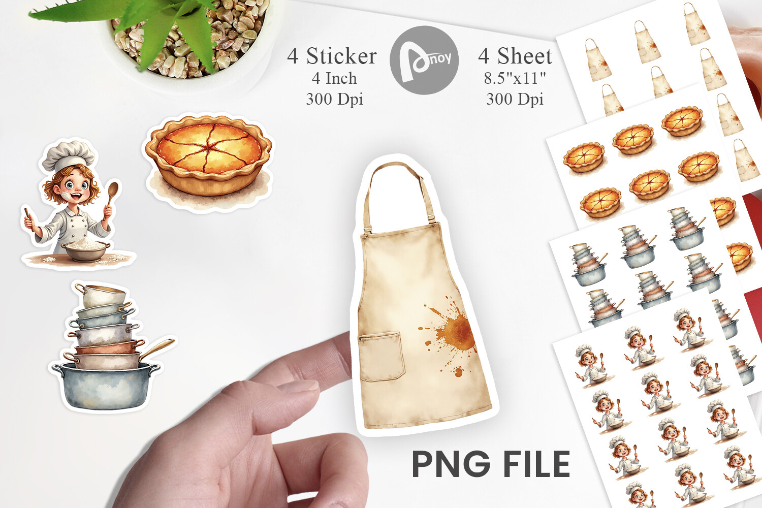 Thanksgiving Planner Stickers: Kitchen Chaos Stickers for the Family Cook’s Journal original product preview