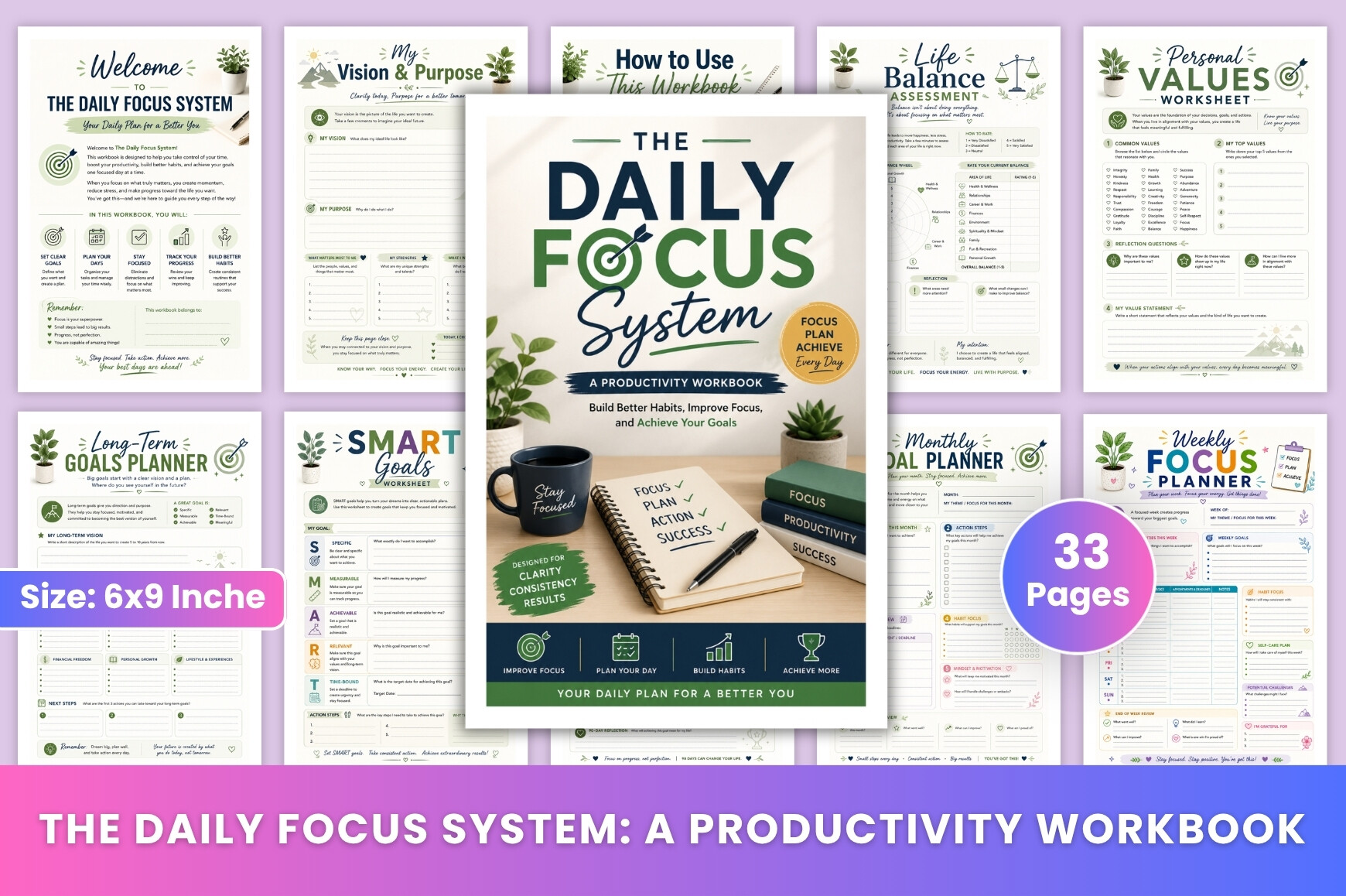 90 Day Goal Planner — The Daily Focus System by KDP Mart