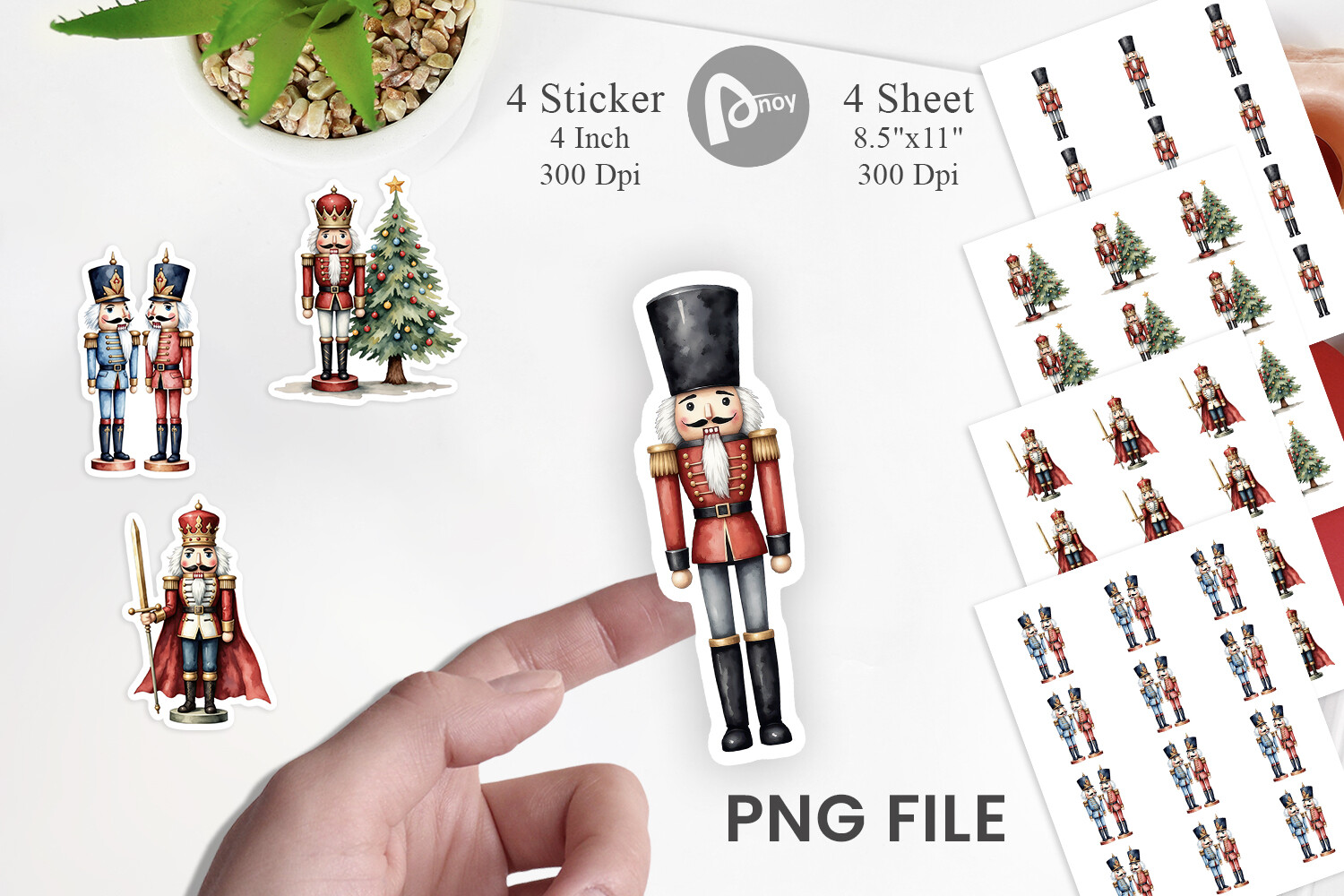 nutcracker stickers: Four Designs with Premade Sheets by Artnoy original product preview