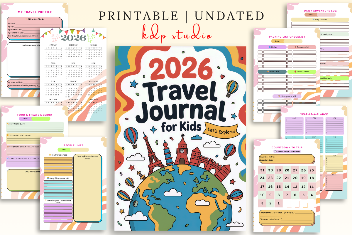 Travel Journal: KDP Studio: Kids' 2026 Adventure and Memory Journal