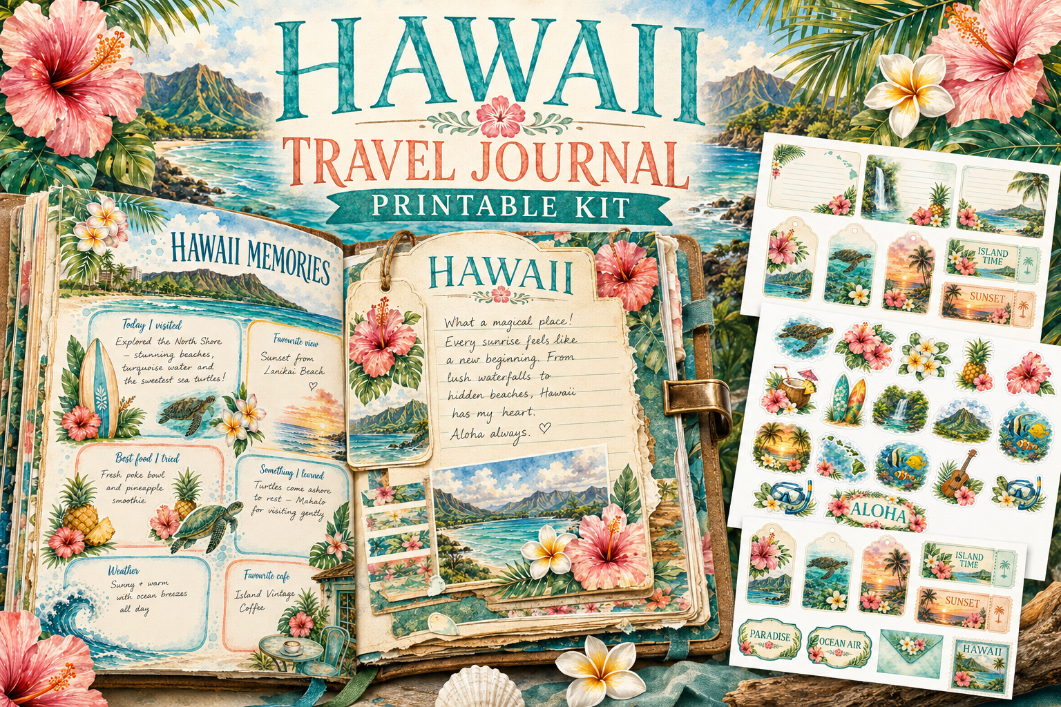 Travel Journal: Mermaids Cove: Hawaii Travel Journal Mini Kit