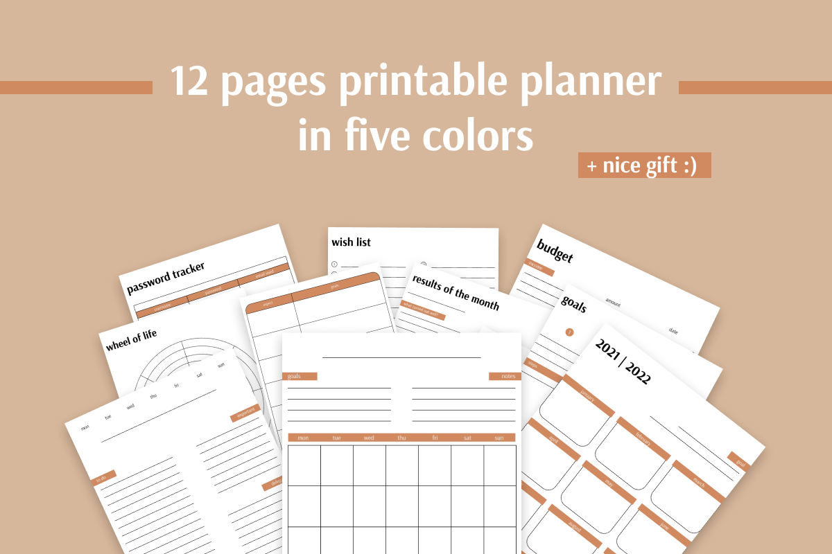 Undated Printable Planner: Undated Printable Planner Set by EveryDay