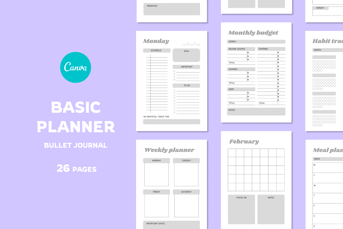Undated Printable Planner: Undated Bullet Journal by EveryDay