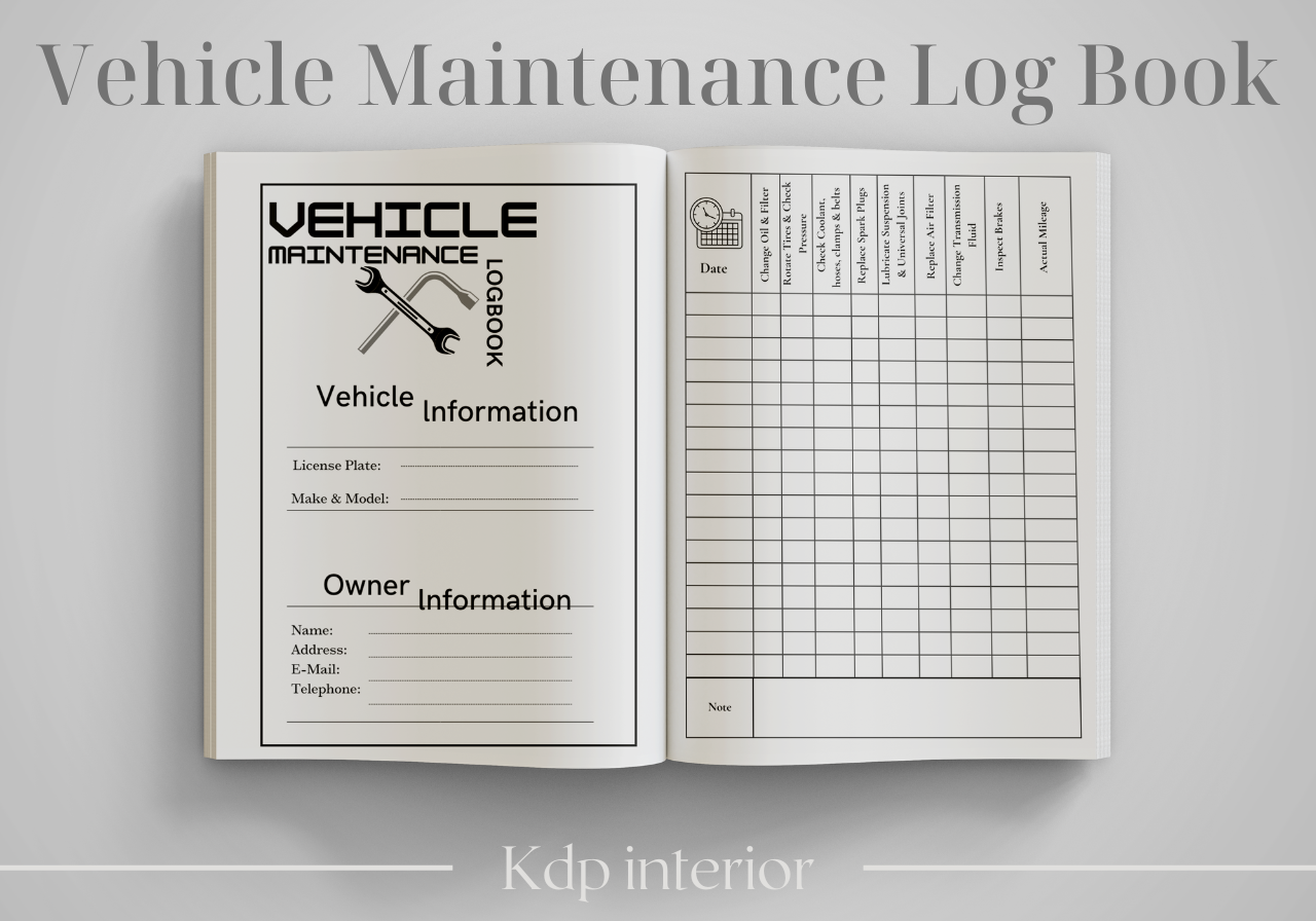Vehicle Maintenance Log: A 121-Page Interior with Vehicle and Owner Information original product preview