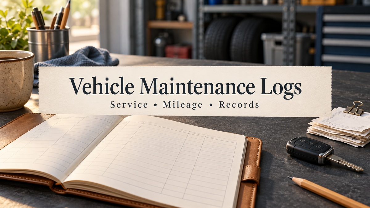 Vehicle Maintenance Log editorial cover