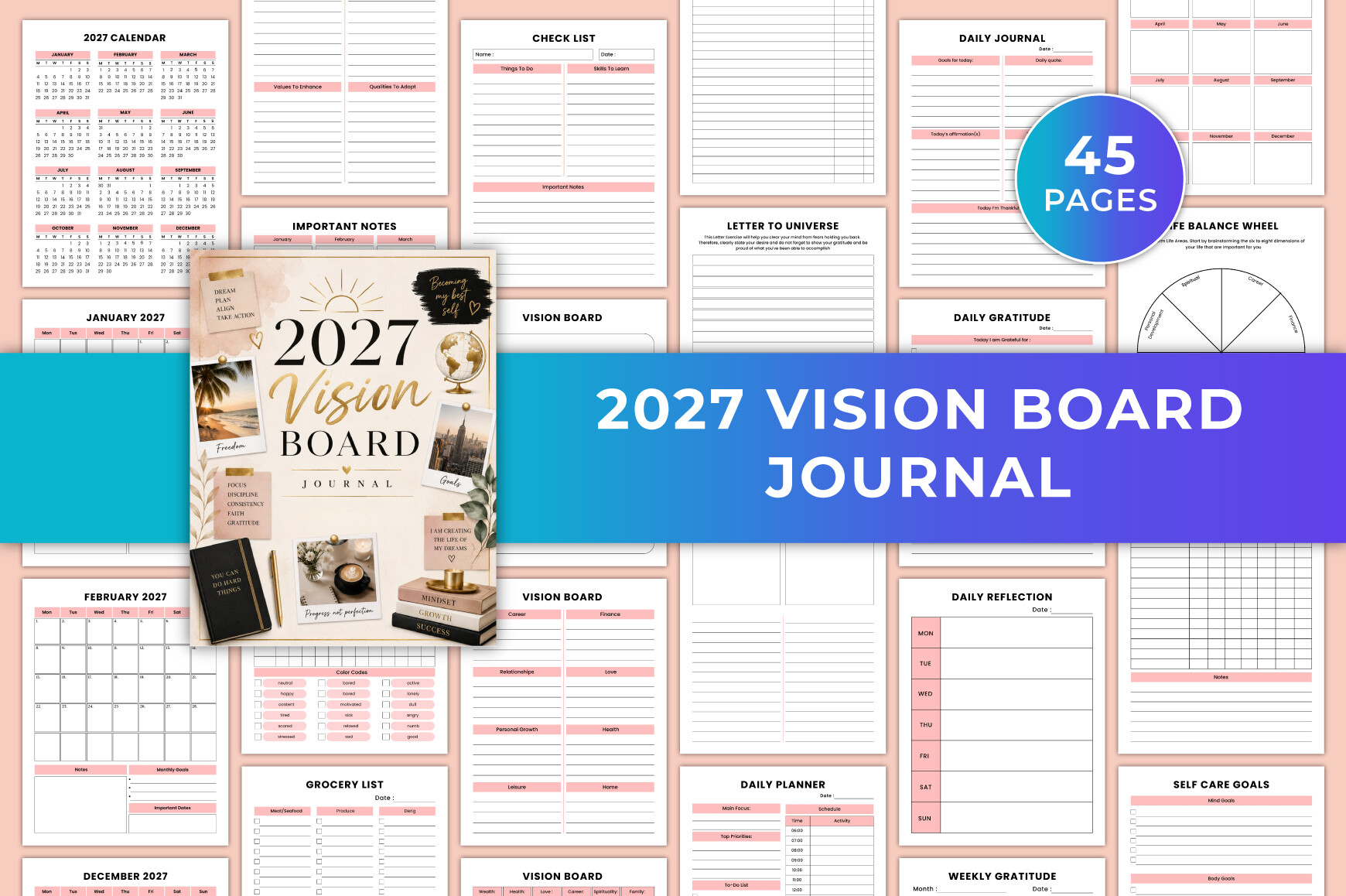 Vision Board Planner: SR KDP: 2027 Vision Board Journal