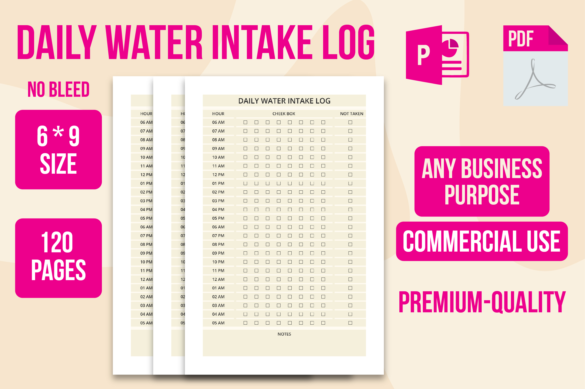 Water Tracker: Graphic_hero: Water Intake Log Book
