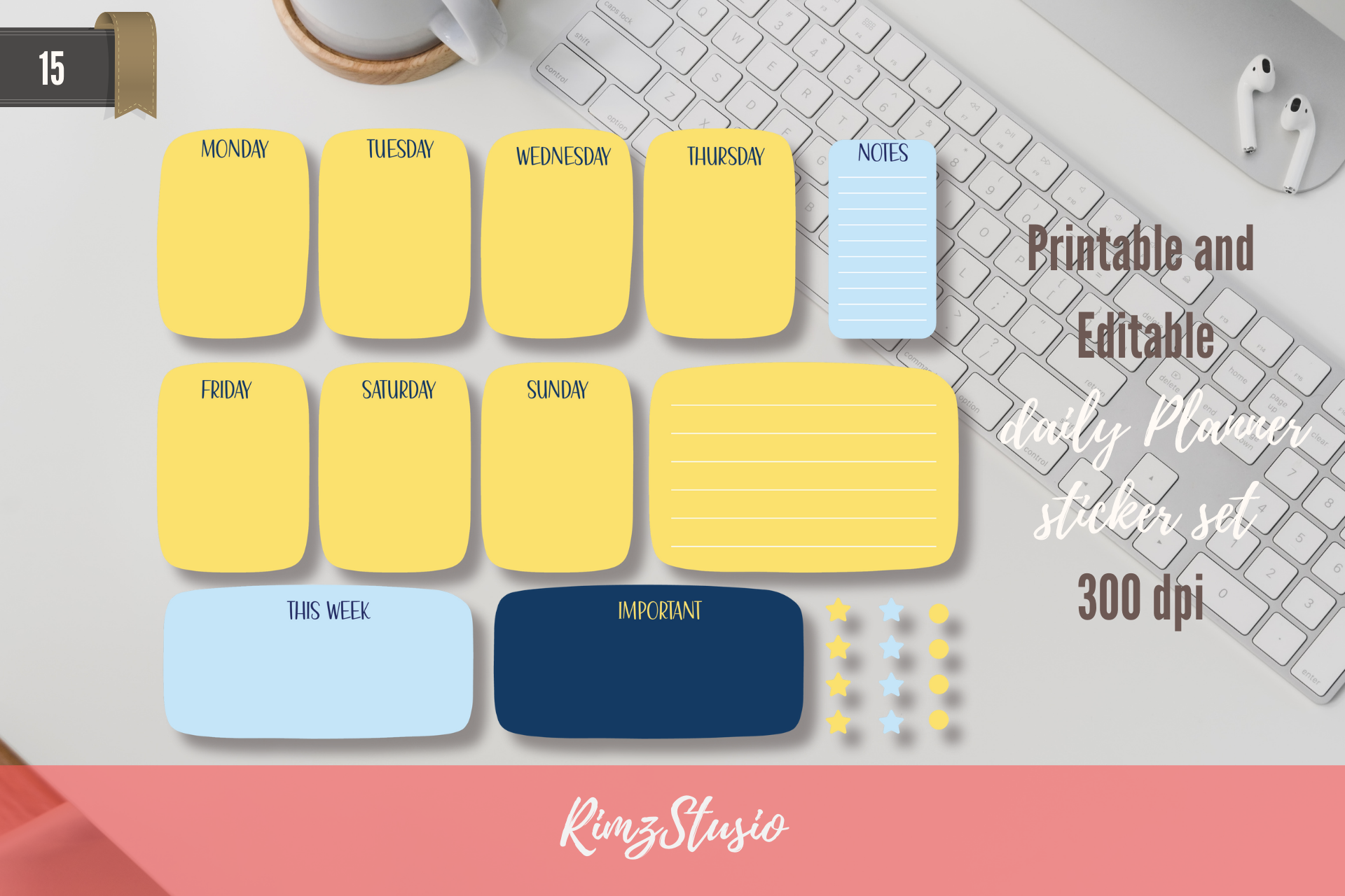 Weekly Planner Sticker Kits: Letter-Size Weekly Planner Sticker Set