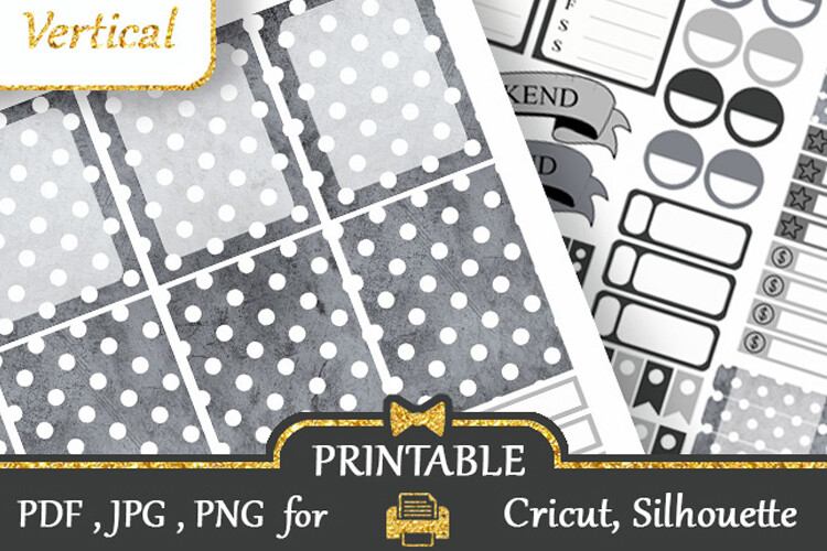 Weekly Planner Sticker Kits: Abstract Gray and White ECLP Weekly Kit