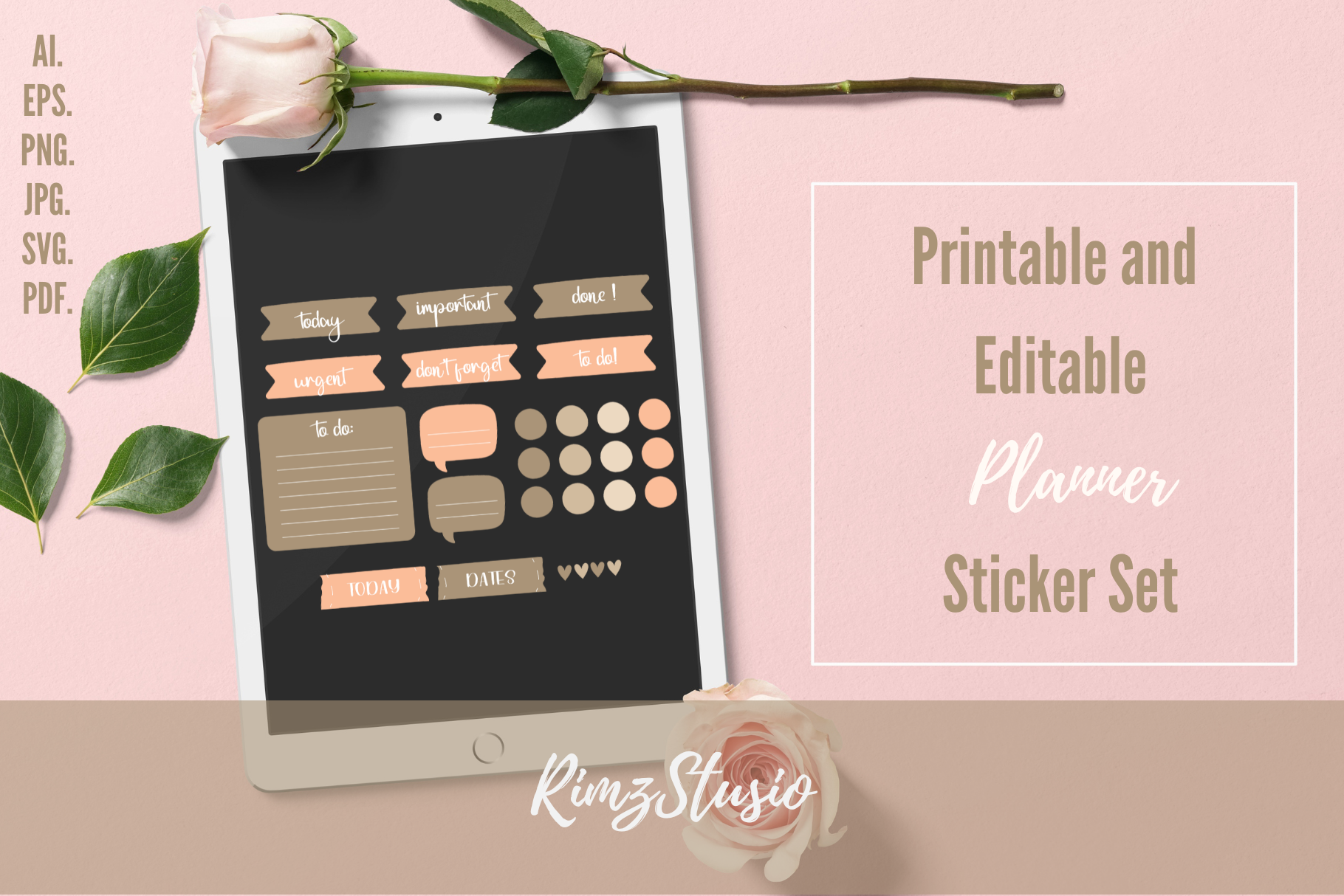 Weekly Planner Sticker Kits: Daily and Weekly Vector Planner Stickers