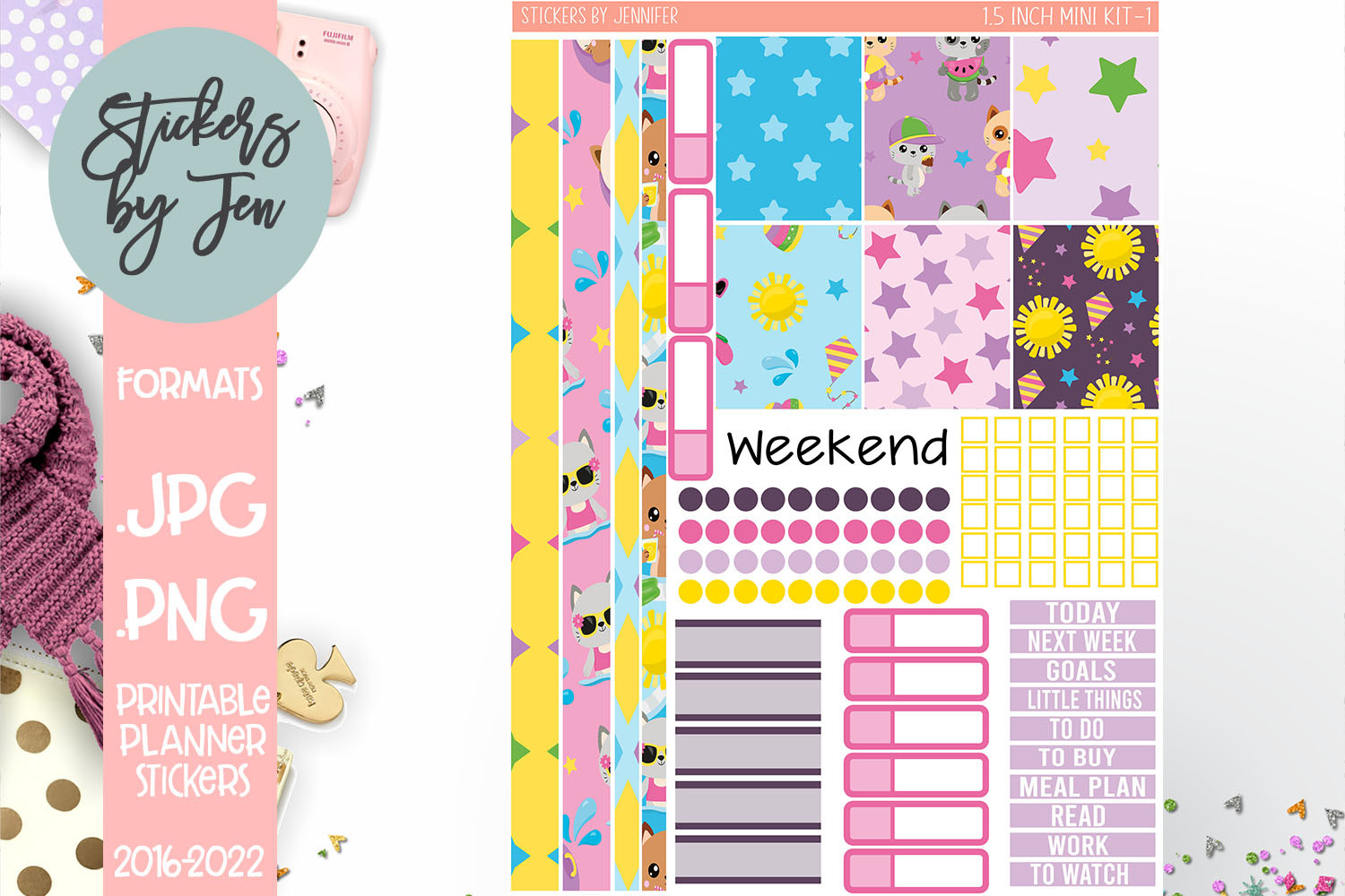 Winter Planner Stickers: Winter Weekly Sticker Kit for Vertical Planners