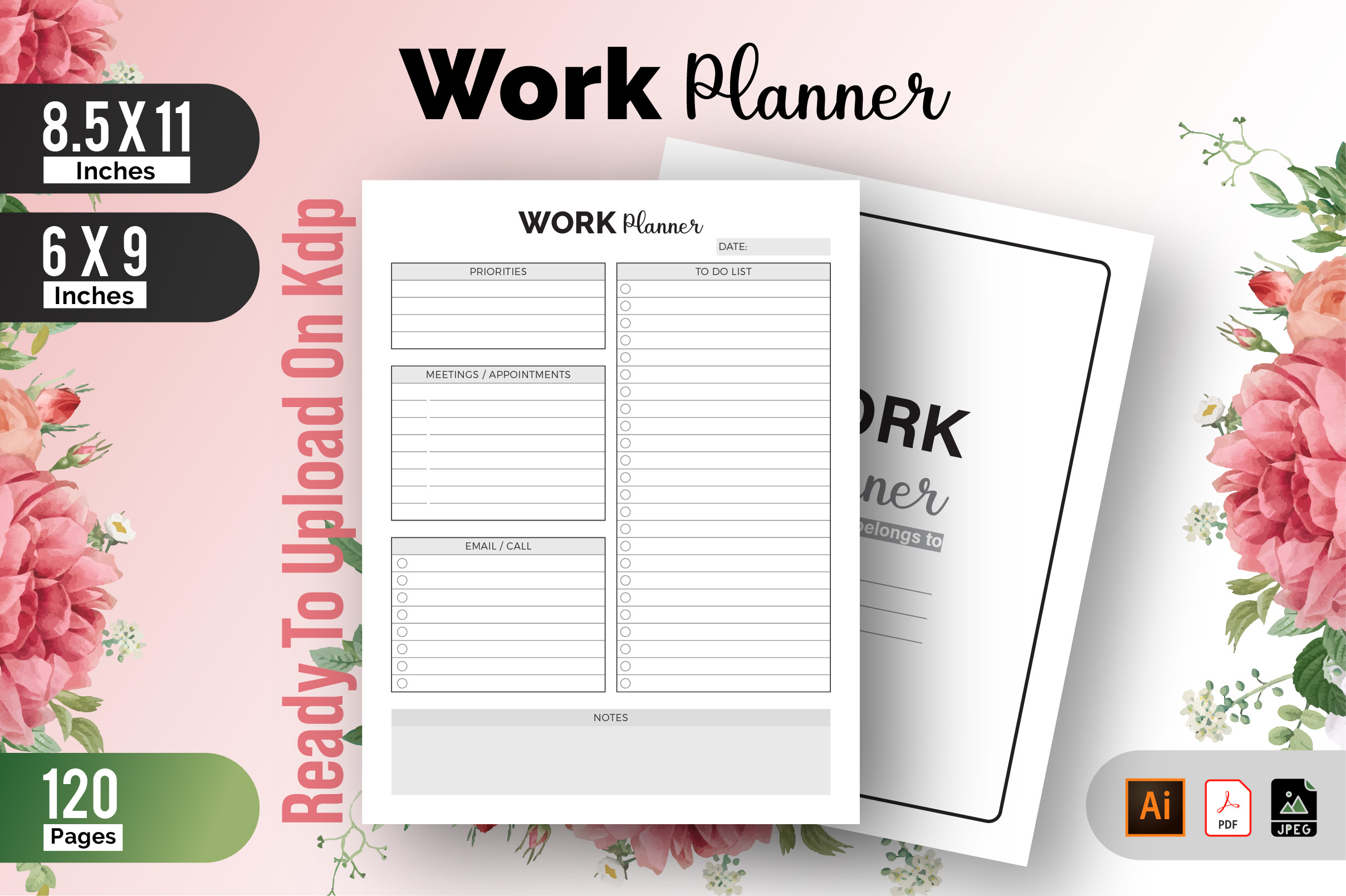 Work Planner — 120-Page Work Planner Interior by Raw Vector