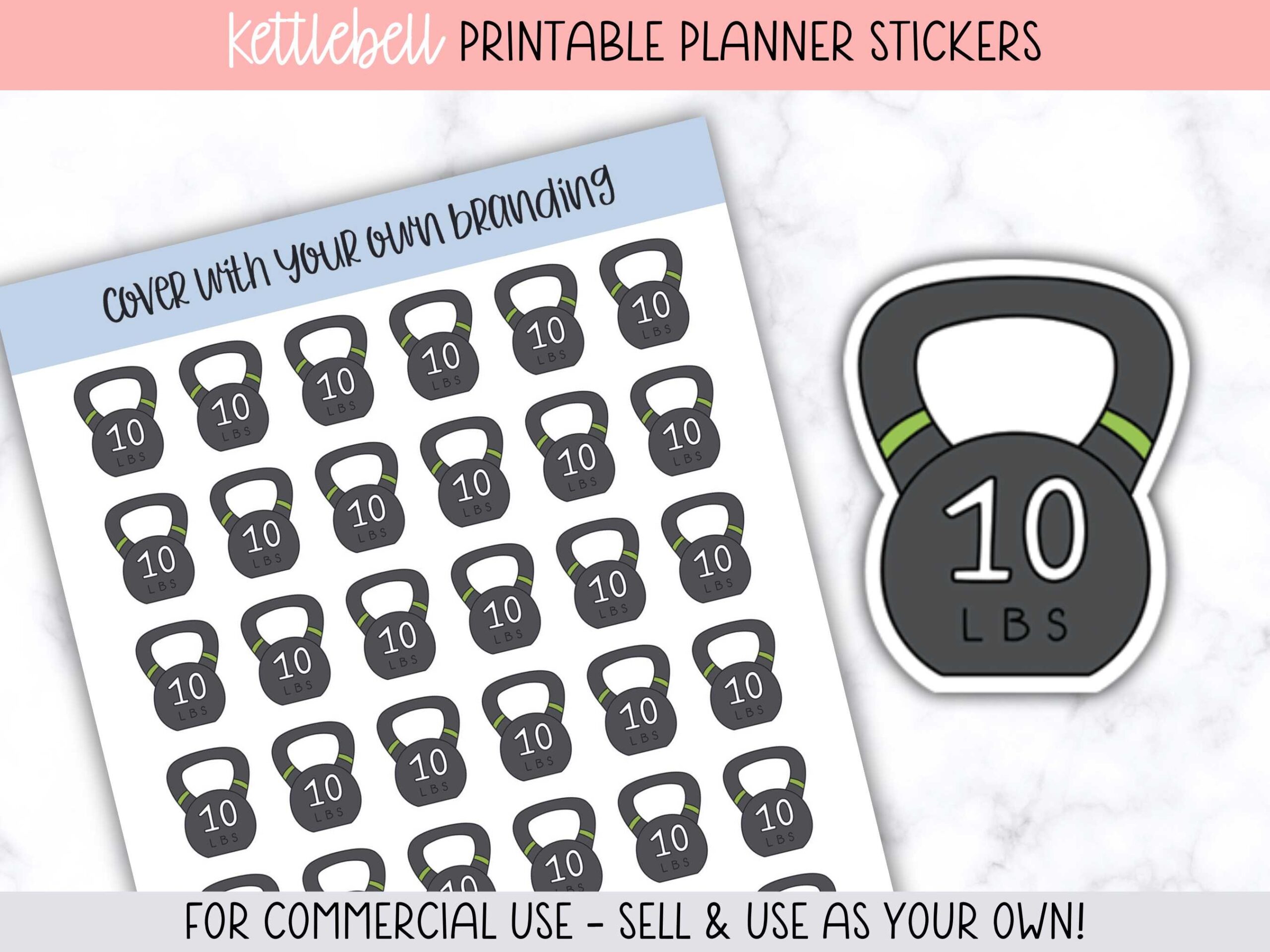 Workout Planner Stickers: Kettlebell Workout Planner Stickers