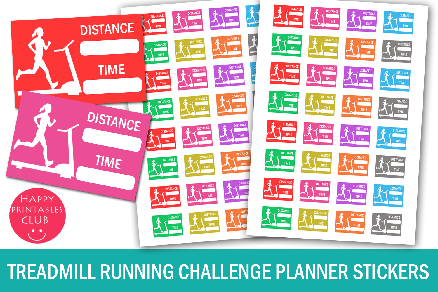 Workout Planner Stickers: Treadmill Running Planner Stickers