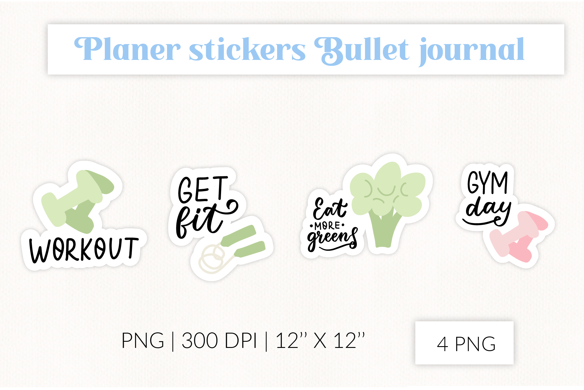 Workout Planner Stickers: Gym Day Stickers: Fitness Planner PNG